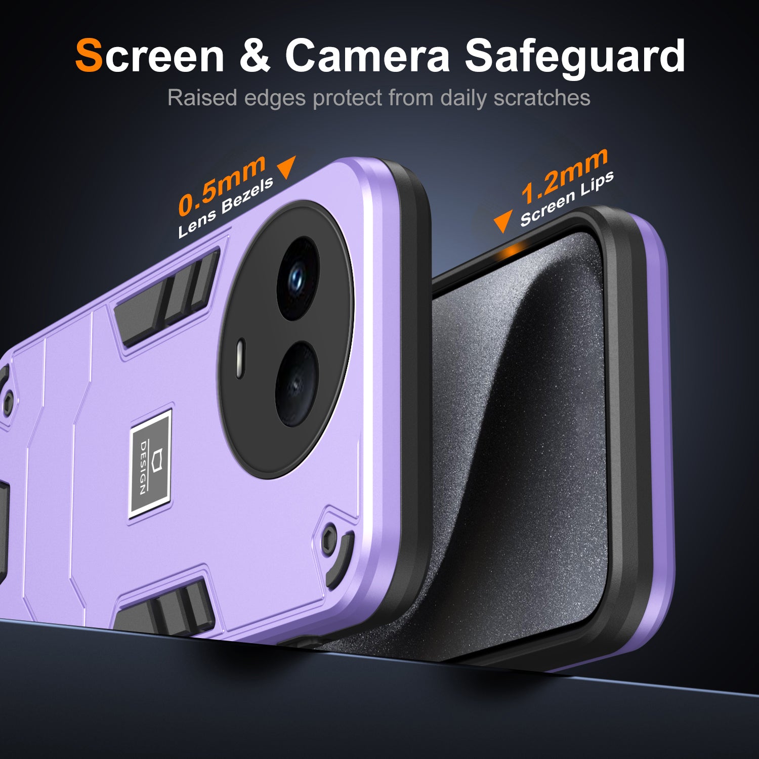 For Realme 11 5G (Global) / 11x 5G Case Shock Absorption PC+TPU 2-in-1 Phone Cover  - Purple