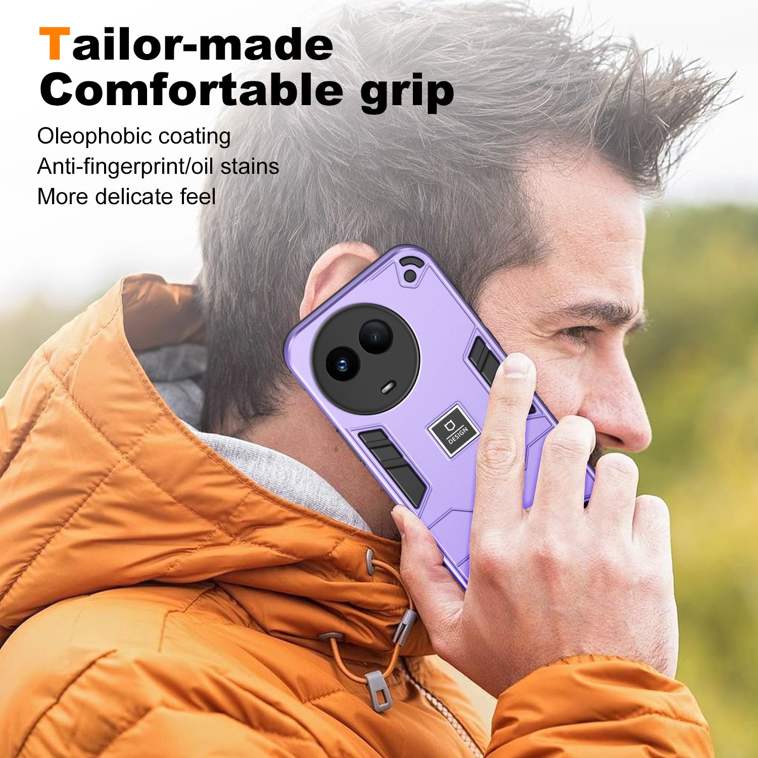For Realme 11 5G (Global) / 11x 5G Case Shock Absorption PC+TPU 2-in-1 Phone Cover  - Purple
