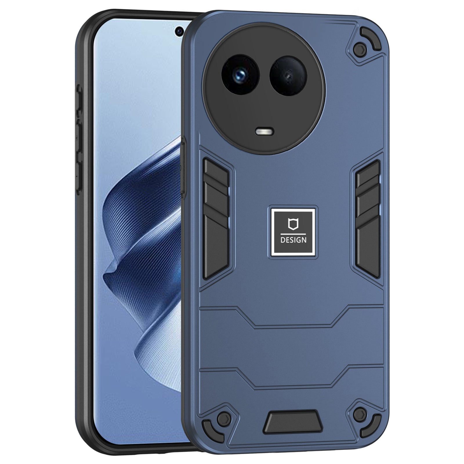 For Realme 11 5G (Global) / 11x 5G Case Shock Absorption PC+TPU 2-in-1 Phone Cover  - Purple