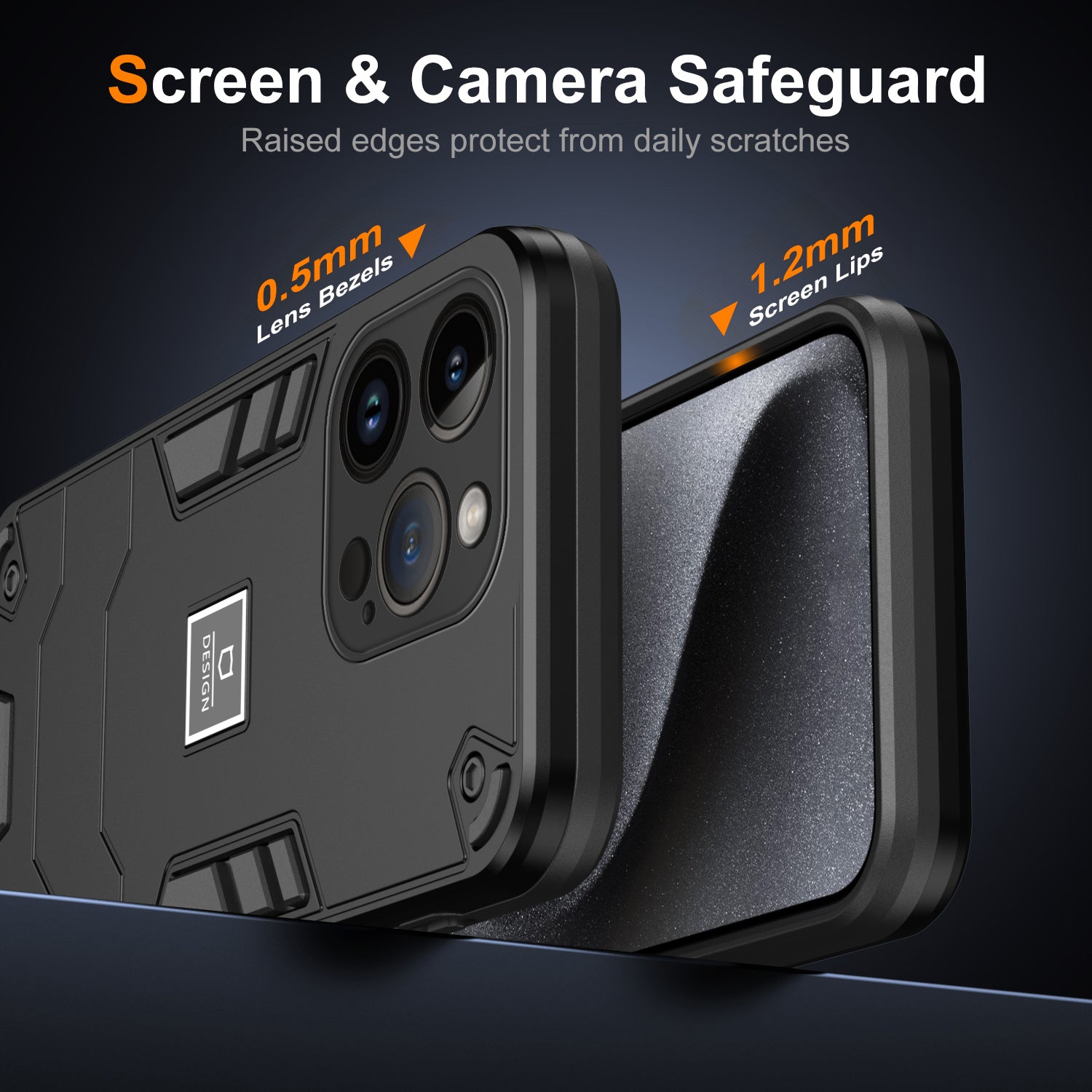 For iPhone 14 Pro Phone Case Shockproof Protective 2 in 1 Hybrid Cover - Black