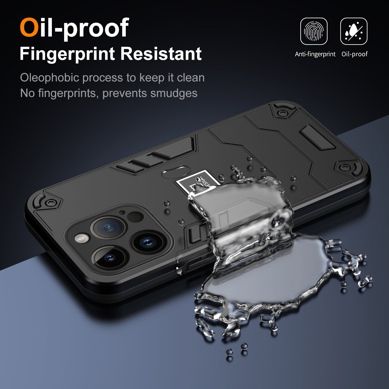 For iPhone 14 Pro Phone Case Shockproof Protective 2 in 1 Hybrid Cover - Black