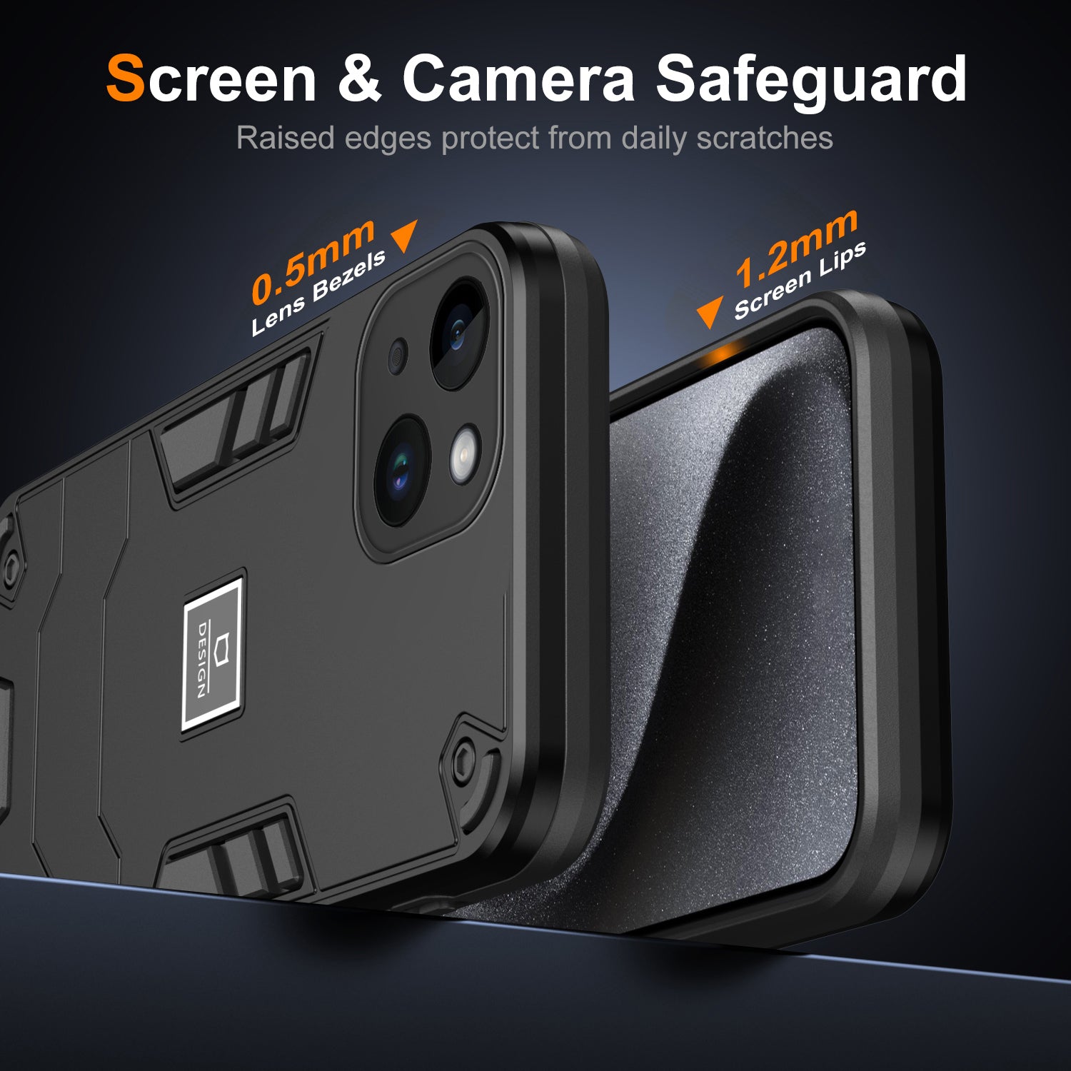 For iPhone 14 Phone Case Cover Hybrid Design Hard PC Back and Flexible TPU Frame - Black