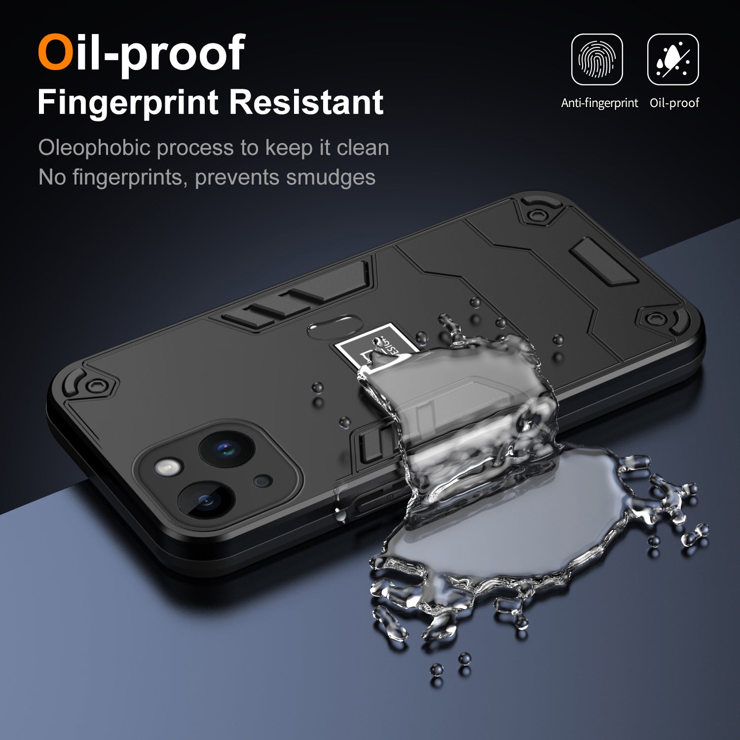 For iPhone 14 Phone Case Cover Hybrid Design Hard PC Back and Flexible TPU Frame - Black