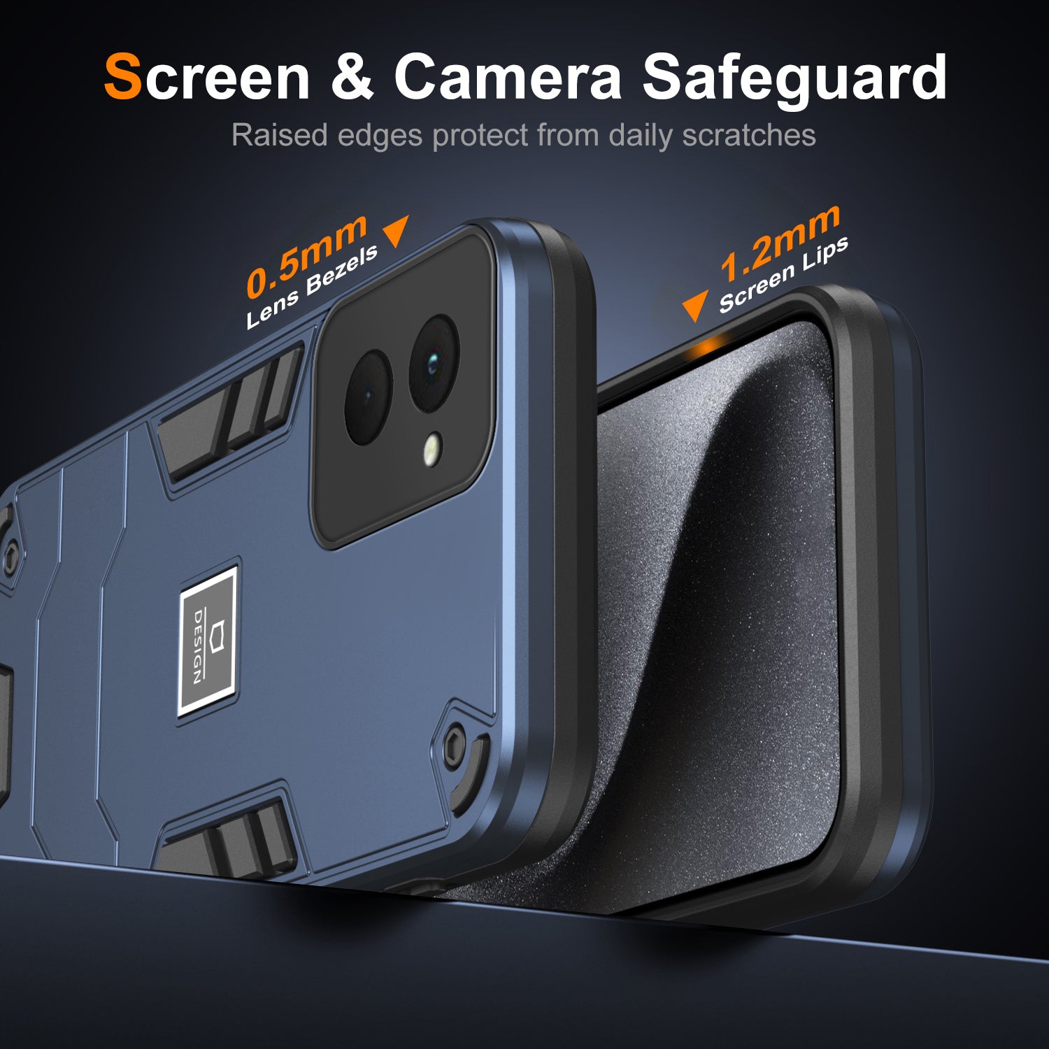 For Motorola Moto G Power (2024) Phone Case Rugged Tough Dual Layer Armor Cover - Navy Blue