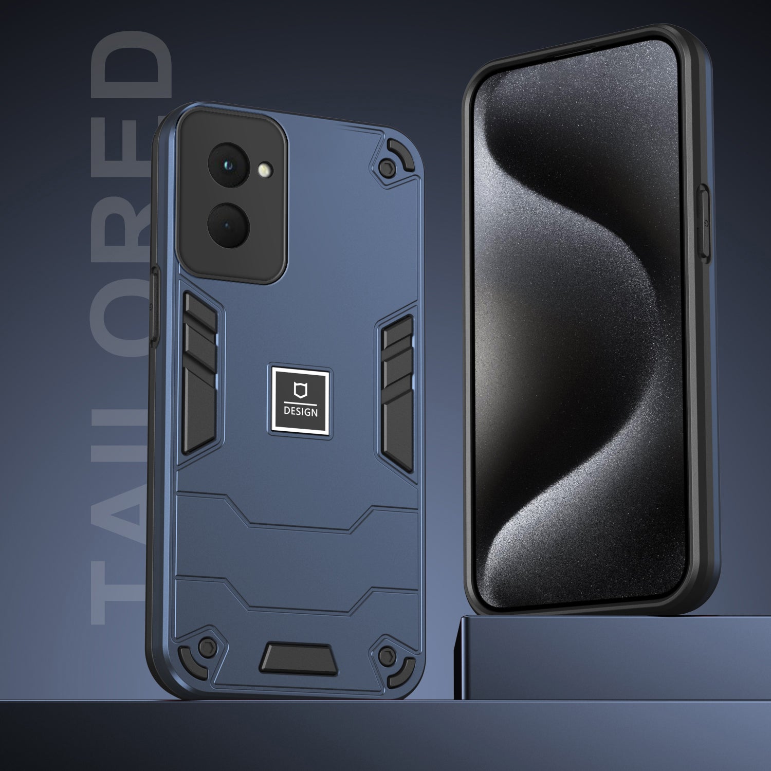 For Motorola Moto G Power (2024) Phone Case Rugged Tough Dual Layer Armor Cover - Navy Blue