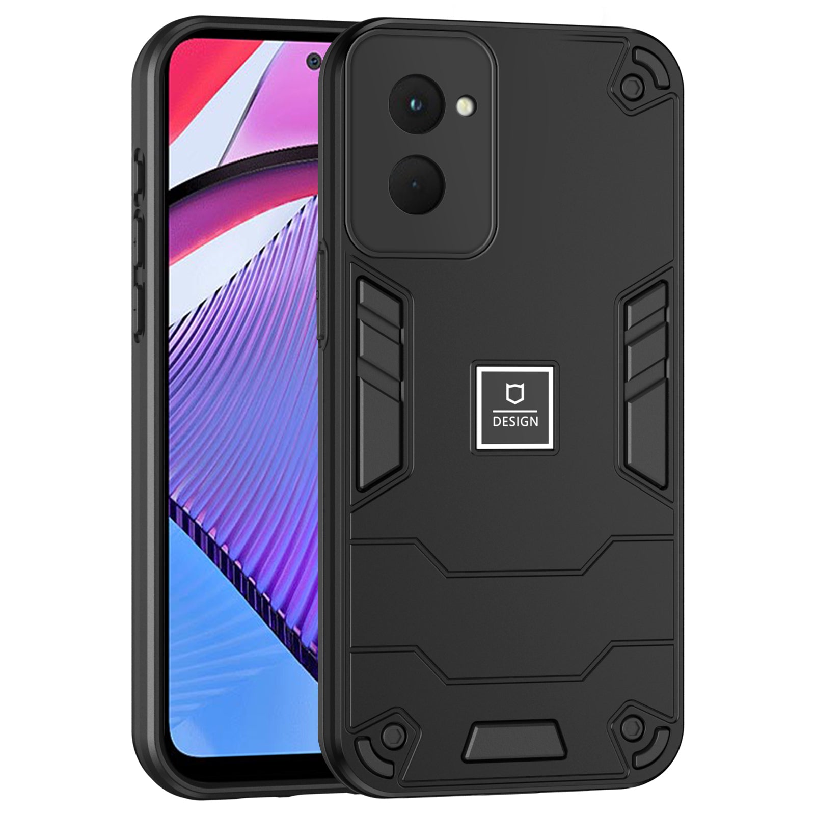 For Motorola Moto G Power (2024) Phone Case Rugged Tough Dual Layer Armor Cover - Navy Blue