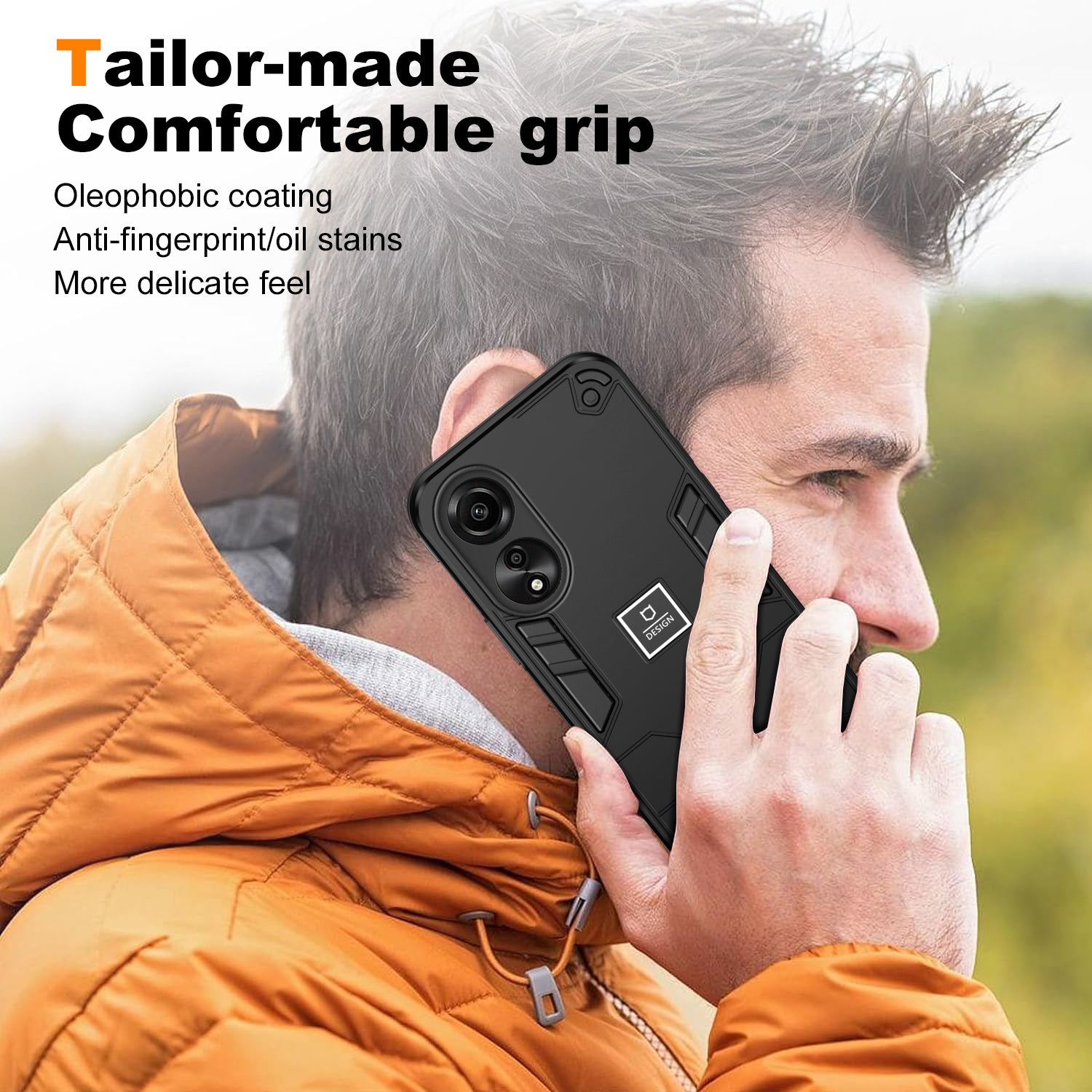 For Oppo A78 4G Case Protective PC+TPU Dual Layer Hybrid Phone Cover  - Black
