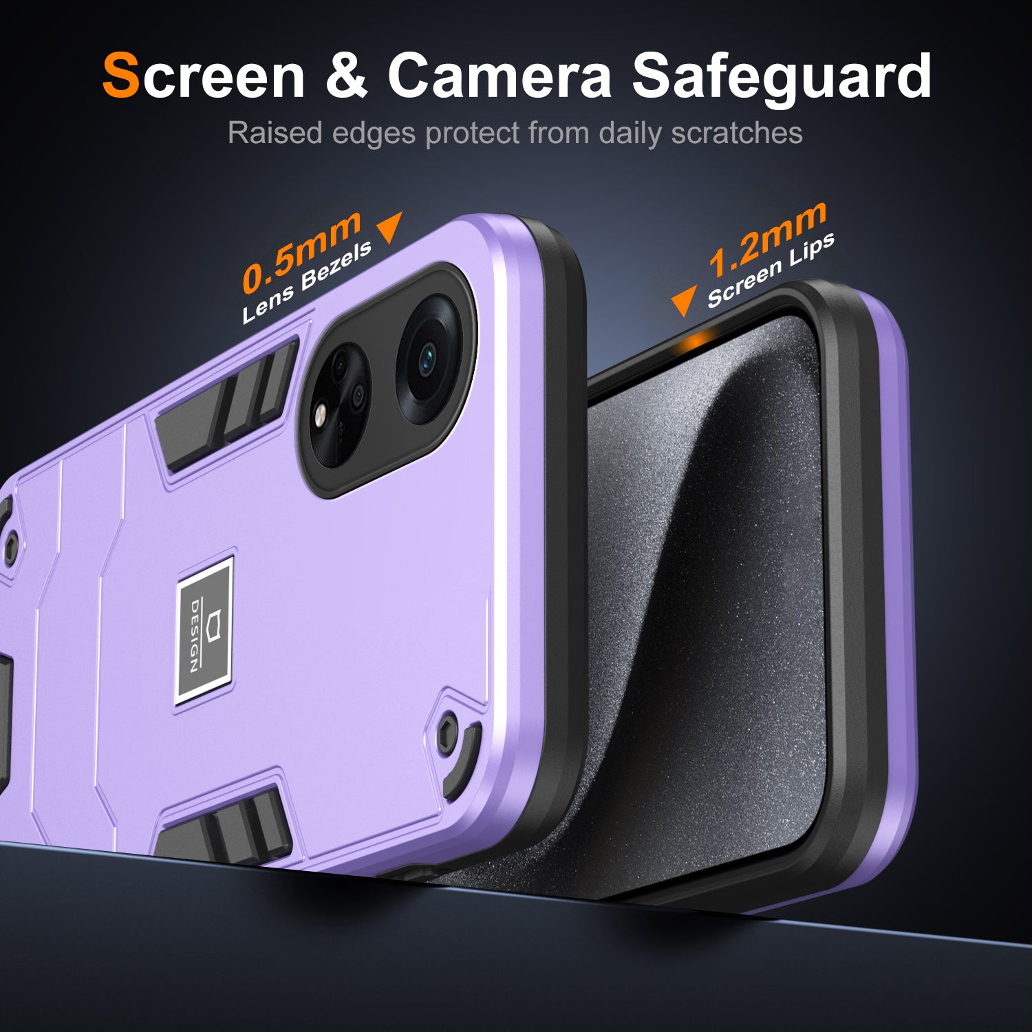 For Oppo A98 5G / F23 5G / A1 5G Case Hard PC Soft TPU Phone Cover Anti-Fingerprint - Purple