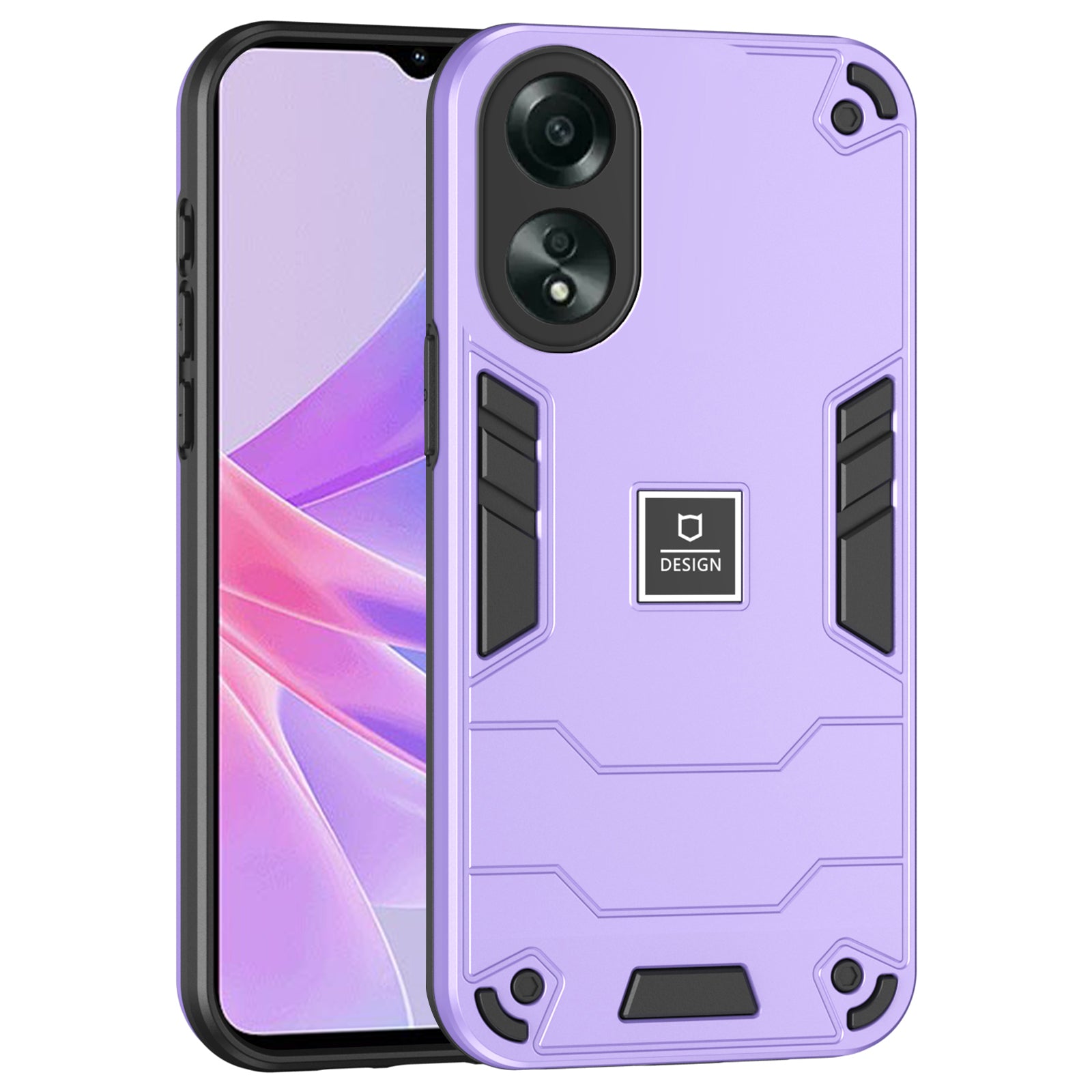 For Oppo A58 4G Case 2-in-1 TPU+PC Drop Protective Phone Cover - Purple