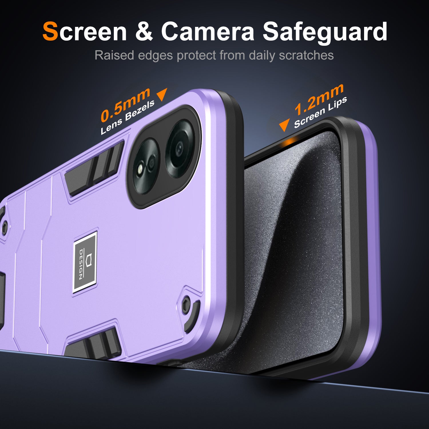 For Oppo A58 4G Case 2-in-1 TPU+PC Drop Protective Phone Cover - Purple