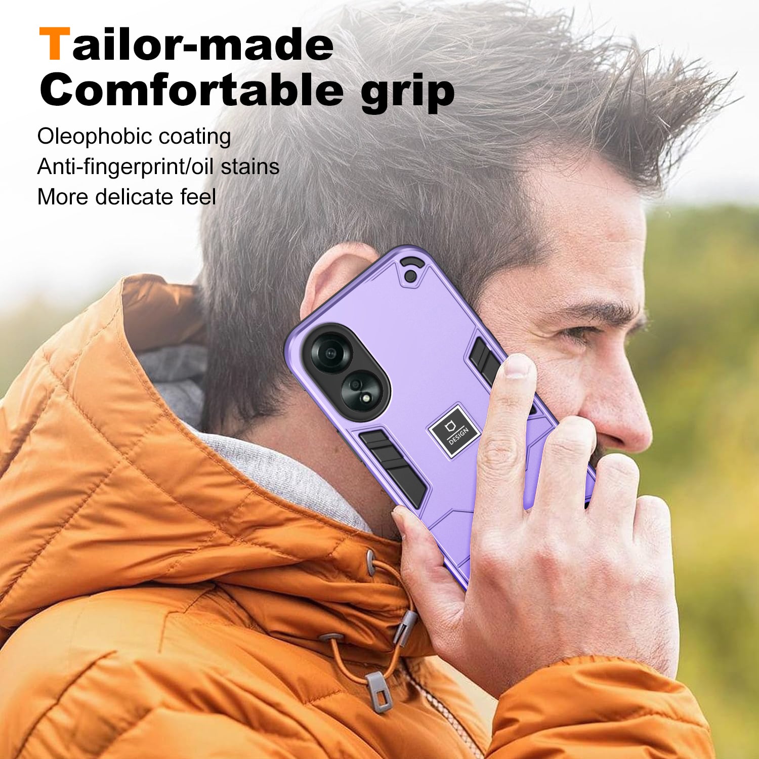 For Oppo A58 4G Case 2-in-1 TPU+PC Drop Protective Phone Cover - Purple