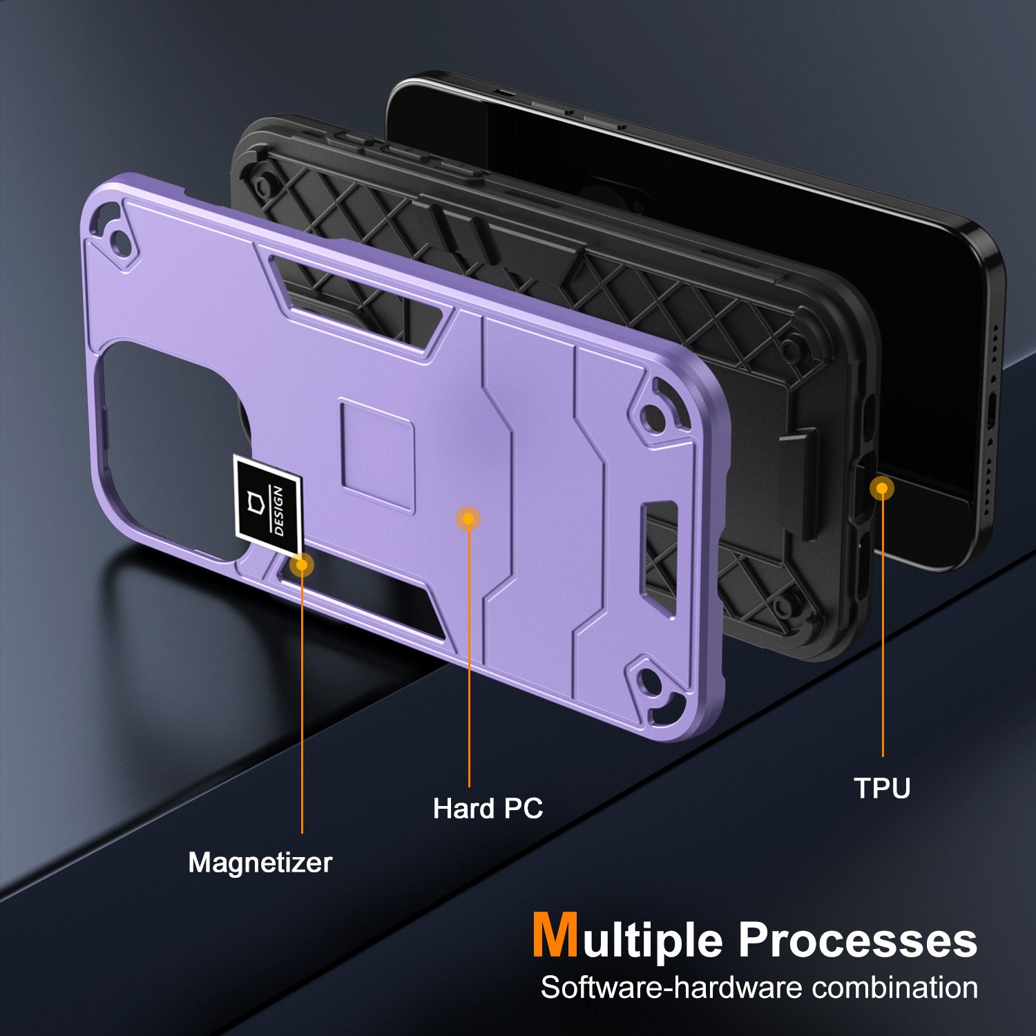 For Oppo A58 4G Case 2-in-1 TPU+PC Drop Protective Phone Cover - Purple