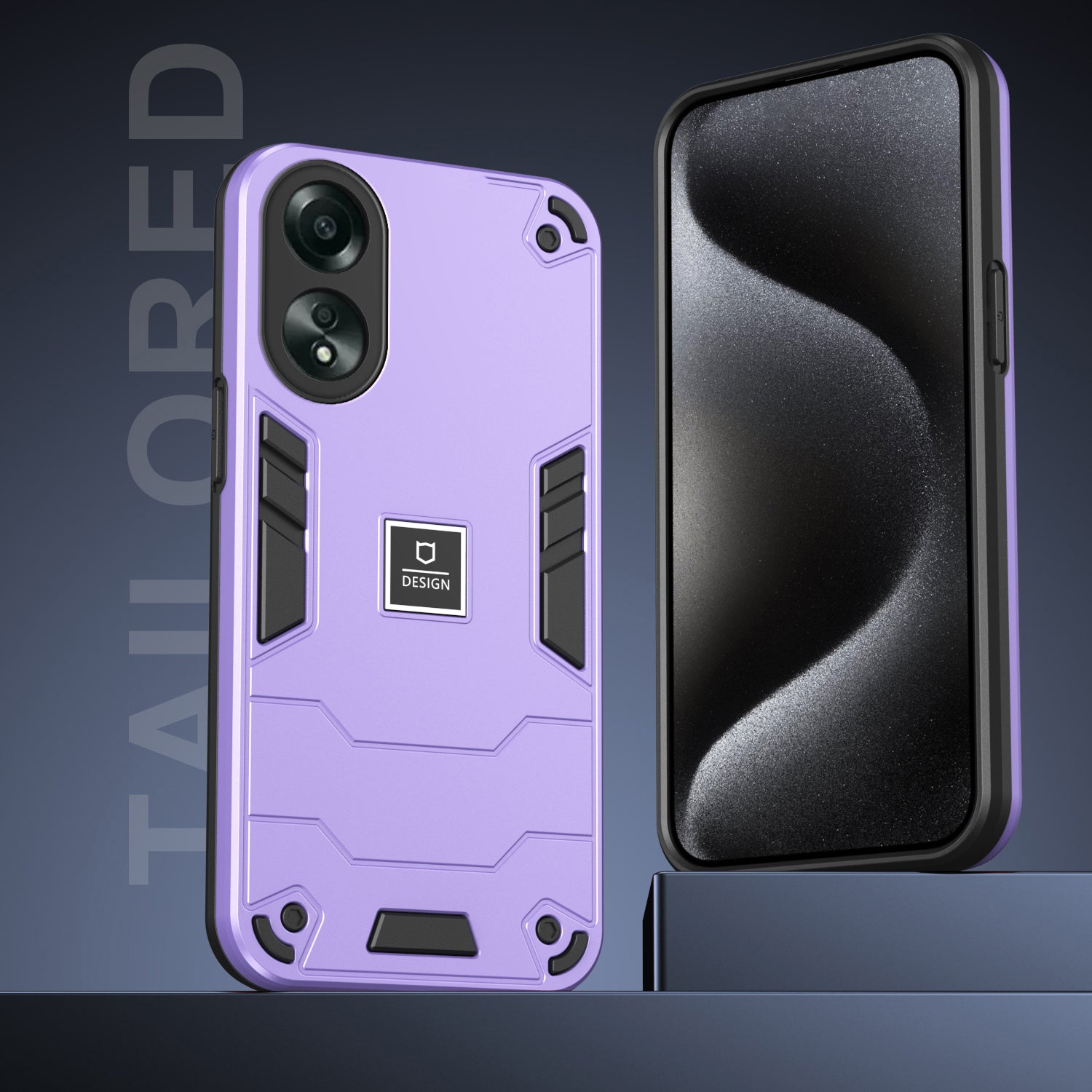 For Oppo A58 4G Case 2-in-1 TPU+PC Drop Protective Phone Cover - Purple