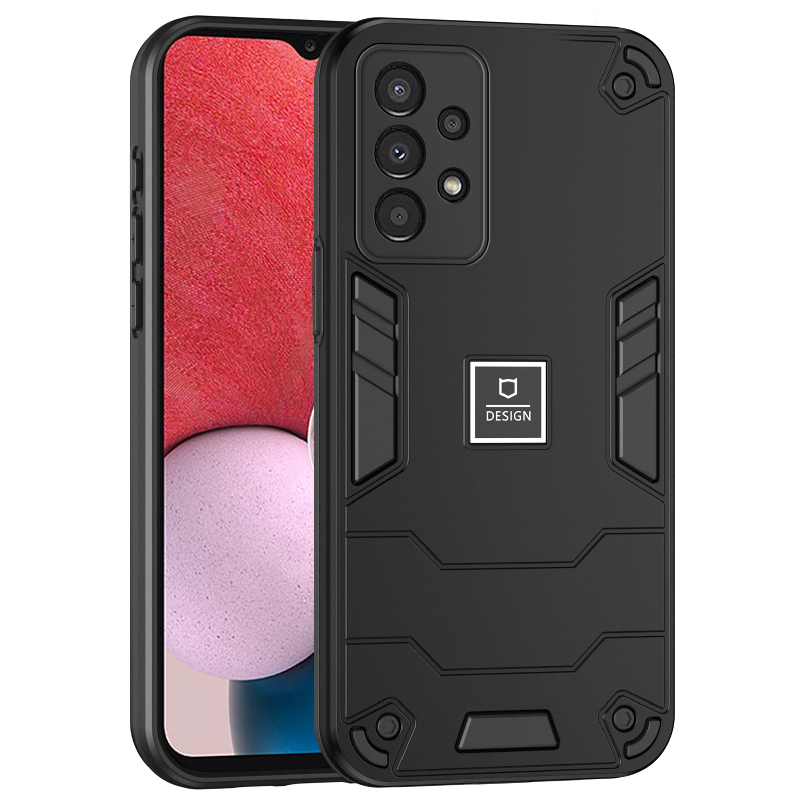 For Samsung Galaxy A13 4G Phone Case Shockproof PC+TPU Hybrid Cover - Black