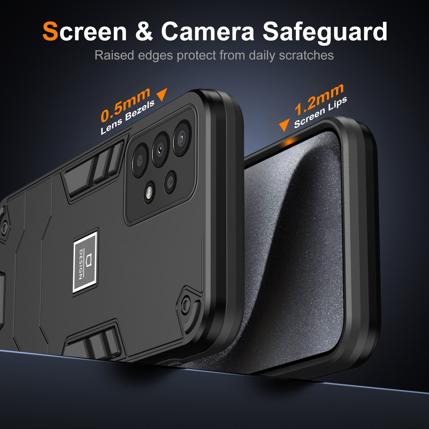 For Samsung Galaxy A13 4G Phone Case Shockproof PC+TPU Hybrid Cover - Black