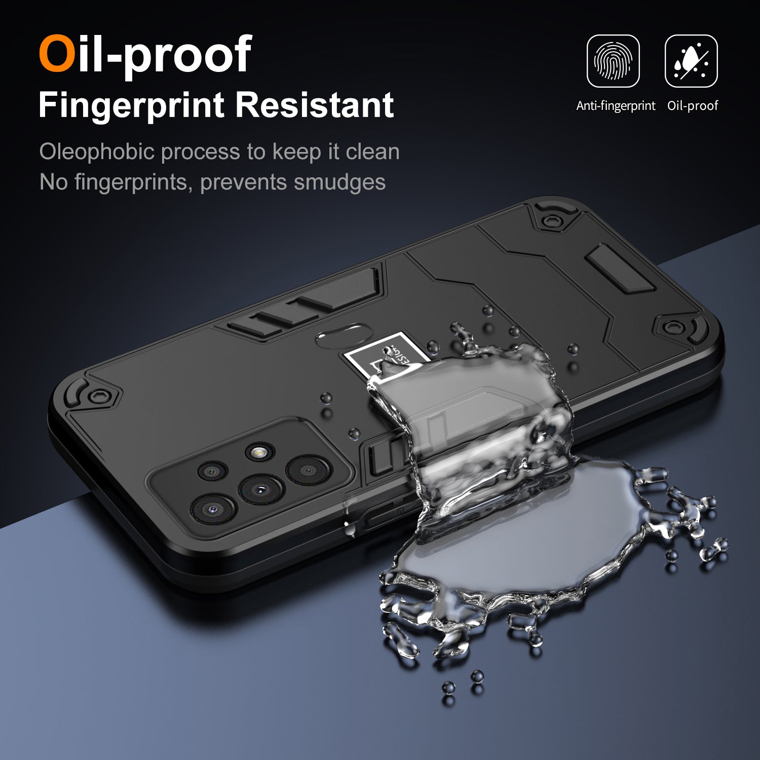 For Samsung Galaxy A13 4G Phone Case Shockproof PC+TPU Hybrid Cover - Black