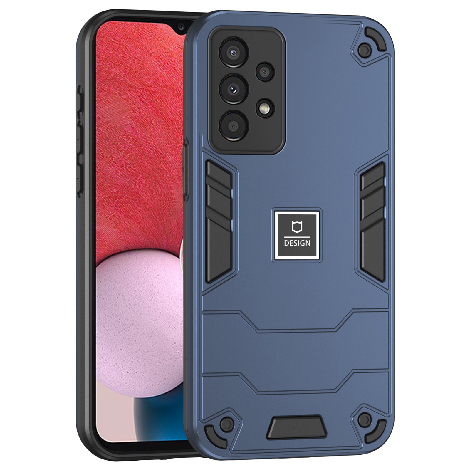 For Samsung Galaxy A13 4G Phone Case Shockproof PC+TPU Hybrid Cover - Black