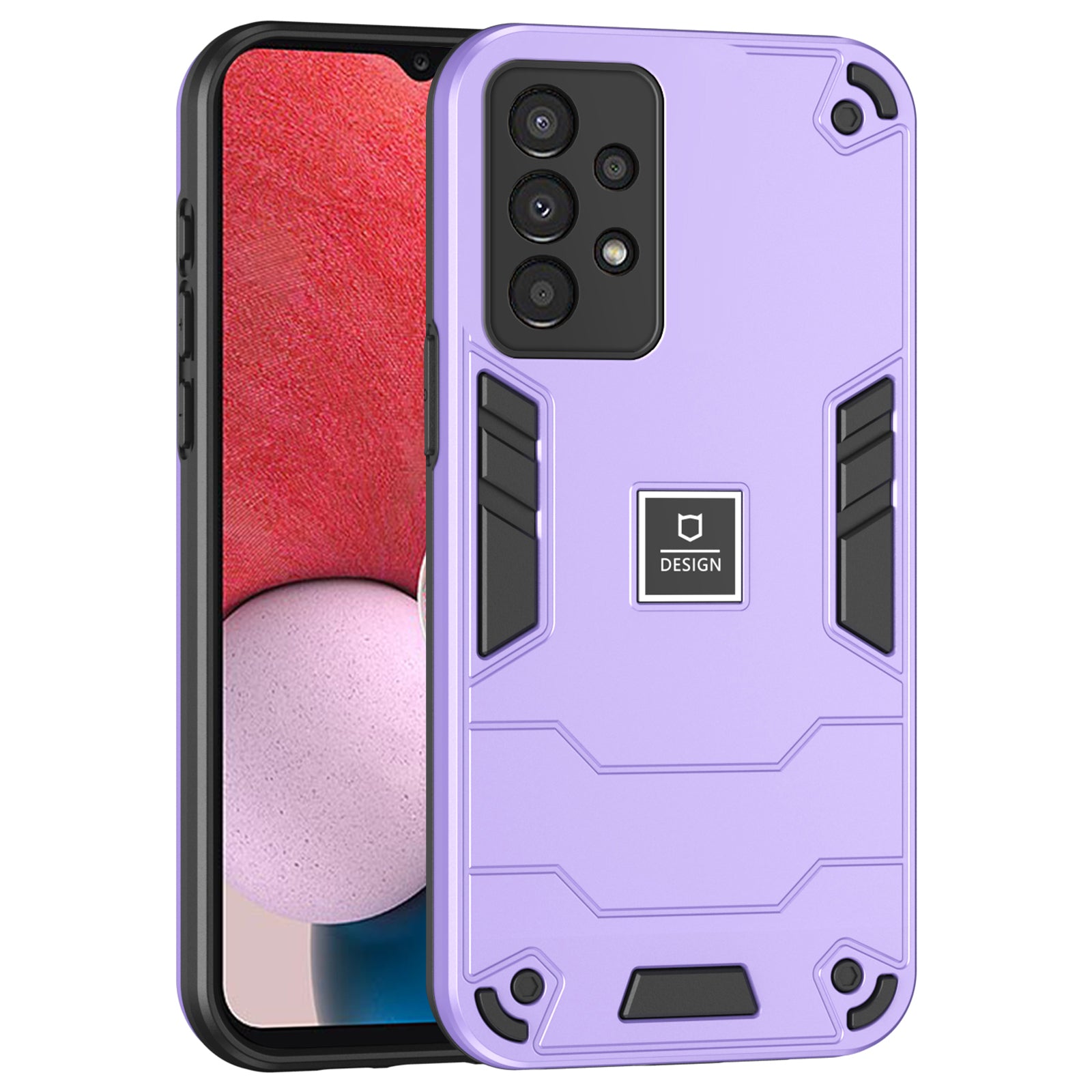 For Samsung Galaxy A13 4G Phone Case Shockproof PC+TPU Hybrid Cover - Black