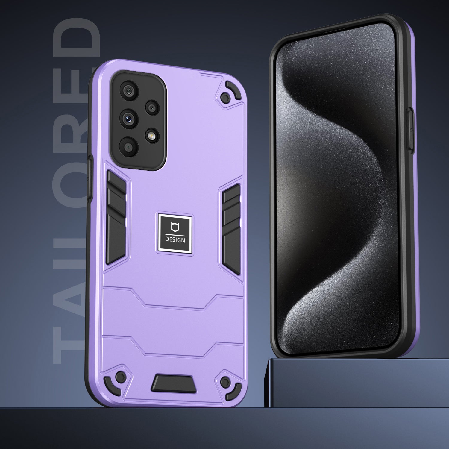 For Samsung Galaxy A73 5G Protective Case Hard PC Soft TPU Phone Cover 2-in-1 Hybrid - Purple