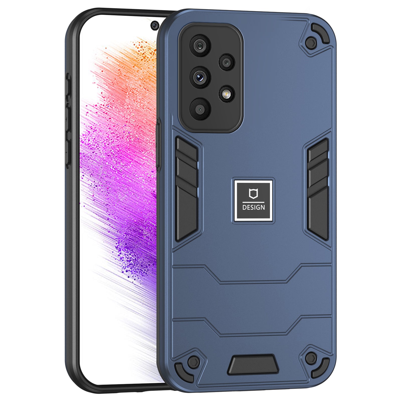 For Samsung Galaxy A73 5G Protective Case Hard PC Soft TPU Phone Cover 2-in-1 Hybrid - Purple