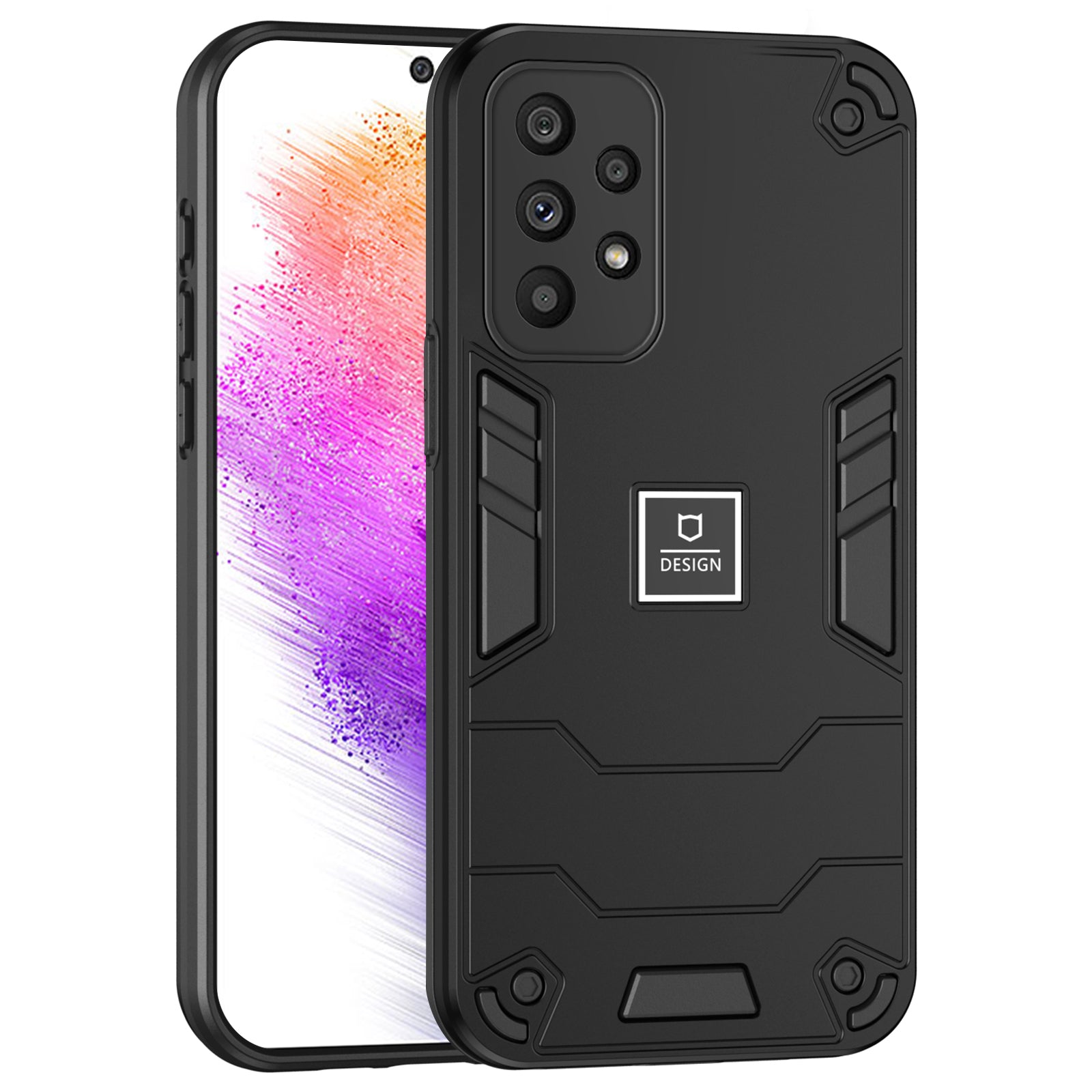 For Samsung Galaxy A73 5G Protective Case Hard PC Soft TPU Phone Cover 2-in-1 Hybrid - Purple