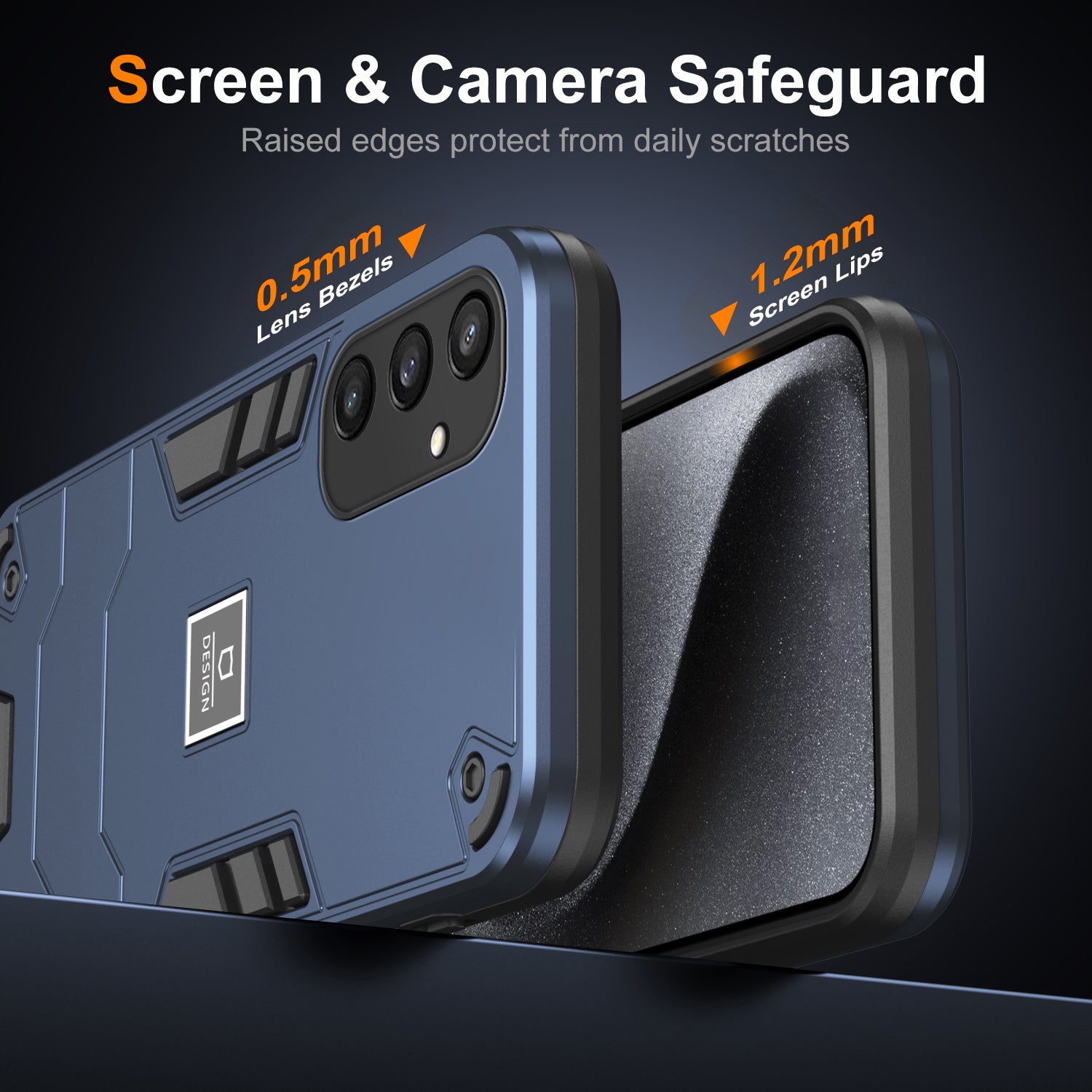 For Samsung Galaxy S24+ Phone Case Dual Layer Hard PC Soft TPU Protective Cover - Navy Blue