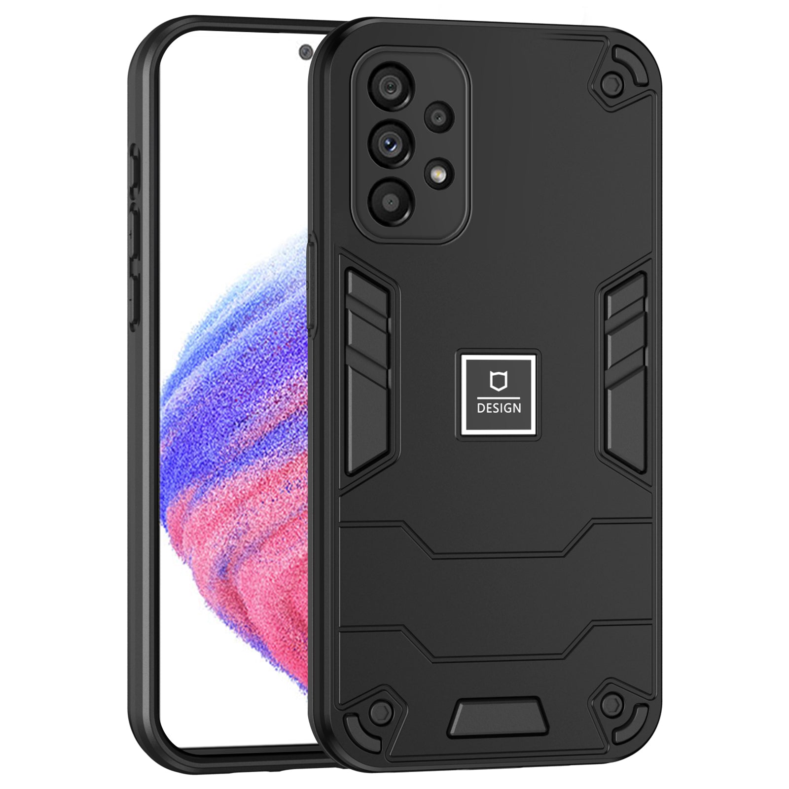 For Samsung Galaxy A53 5G Phone Case TPU+PC 2-in-1 Armor Shockproof Cover - Navy Blue