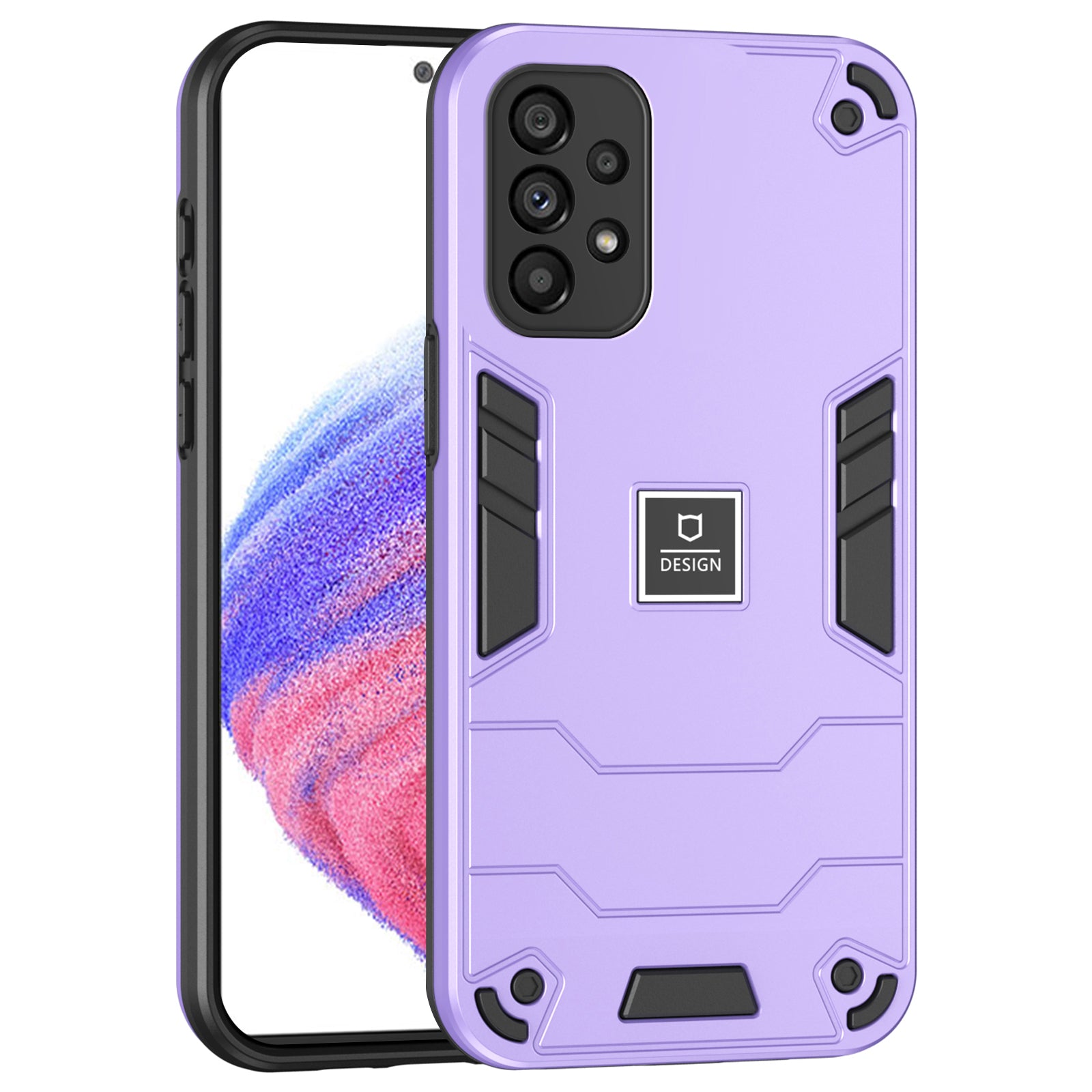 For Samsung Galaxy A53 5G Phone Case TPU+PC 2-in-1 Armor Shockproof Cover - Navy Blue