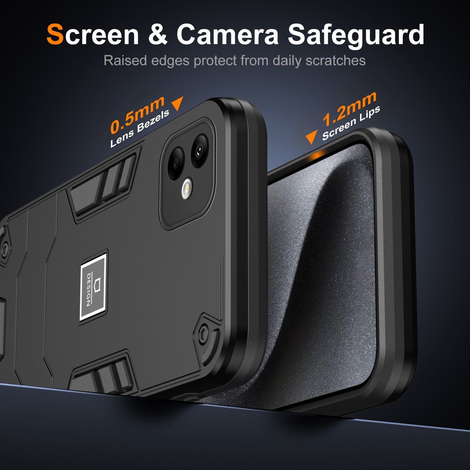 For Samsung Galaxy A05 4G Phone Case Hard PC + Soft TPU Anti-Scratch Cover - Black