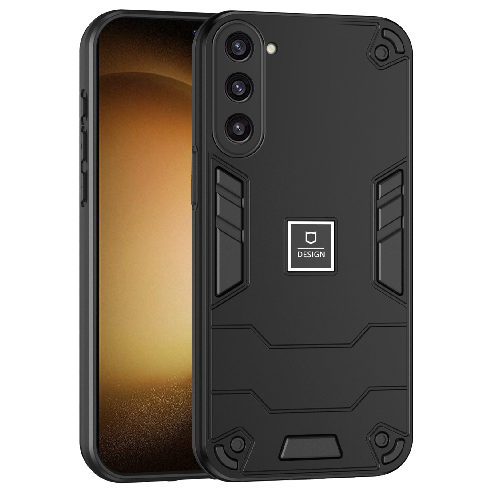 For Samsung Galaxy S23+ Phone Case Hybrid Hard PC + Soft TPU Shockproof Cover - Black