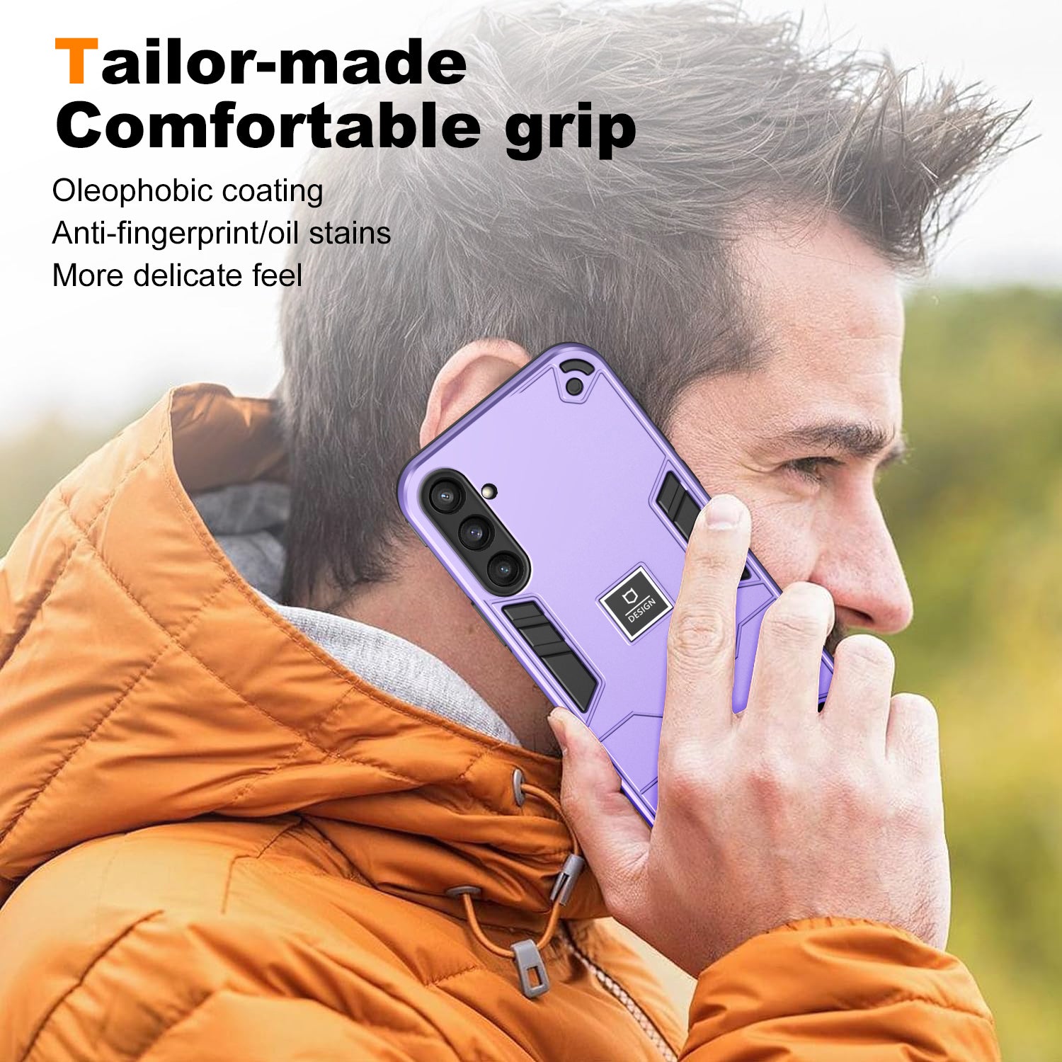 For Samsung Galaxy S23 FE Case Armor Hard PC + Soft TPU Phone Cover - Purple