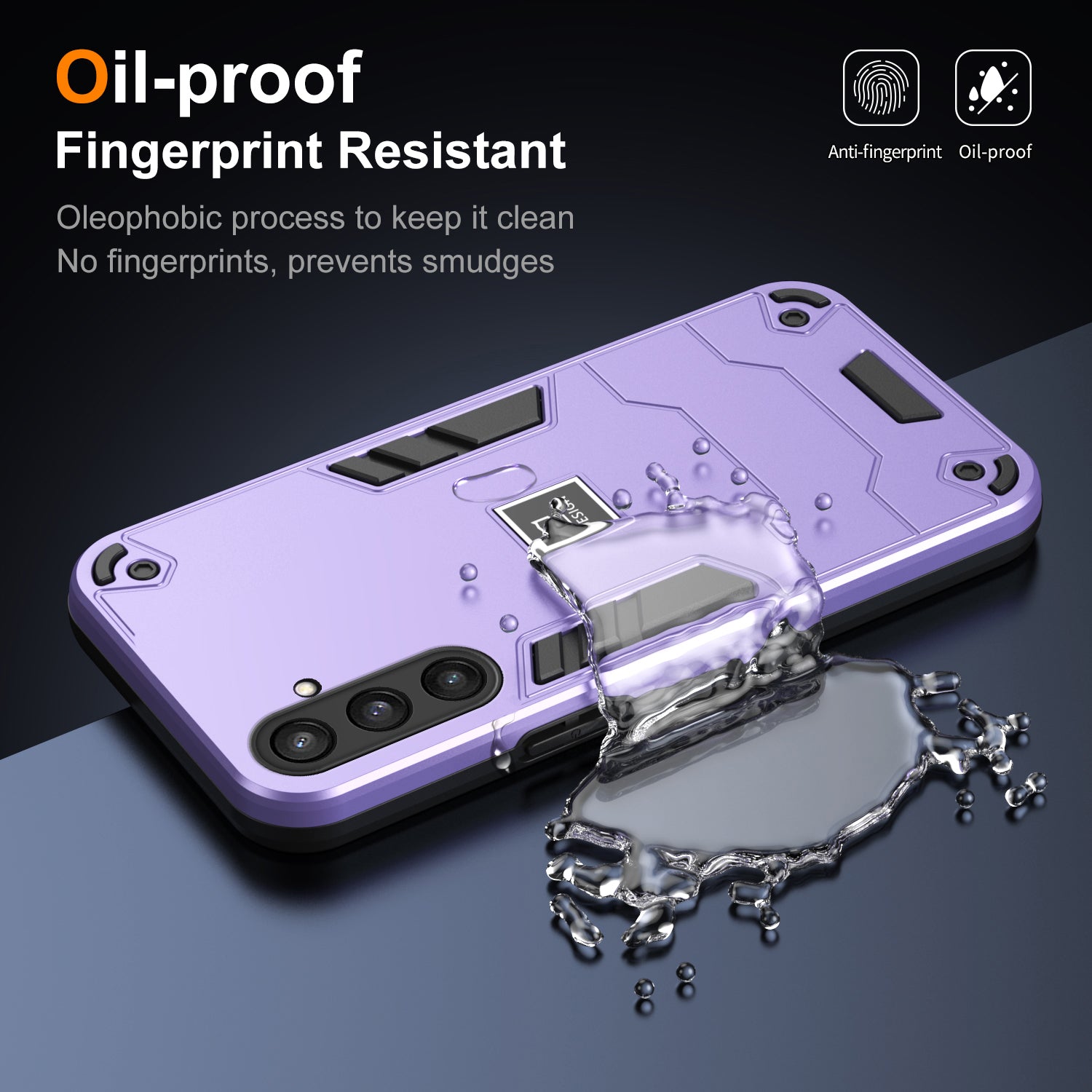 For Samsung Galaxy S23 FE Case Armor Hard PC + Soft TPU Phone Cover - Purple