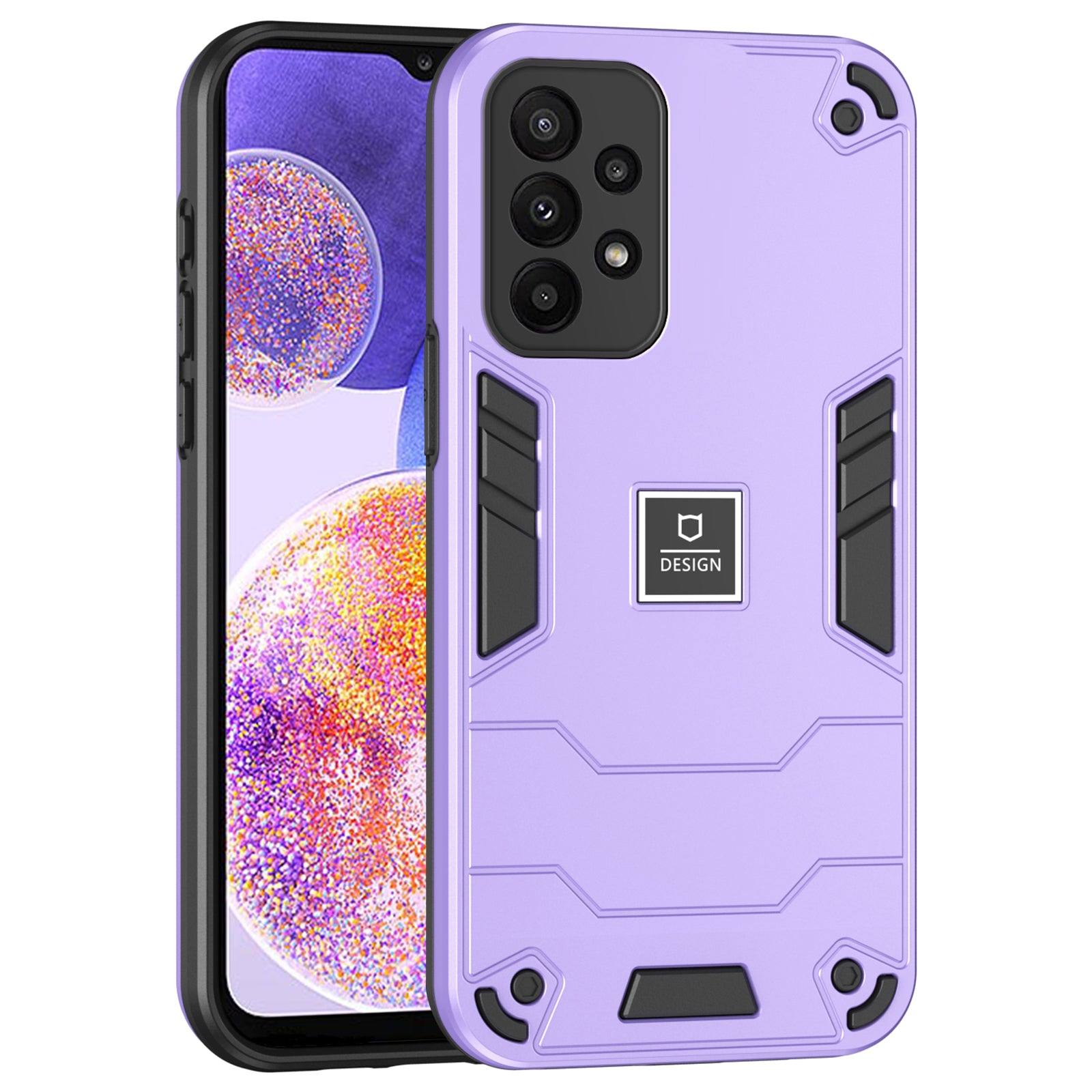 For Samsung Galaxy A23 4G / 5G (Global Version) Case 2-in-1 Design PC + TPU Phone Cover - Black