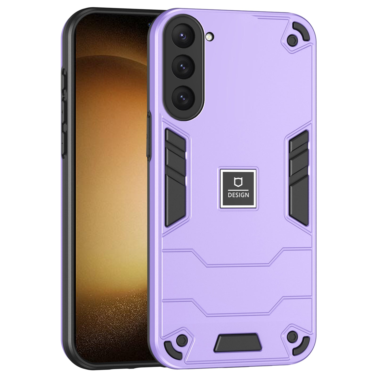 For Samsung Galaxy S23 Case PC+TPU Shockproof Protection Phone Back Cover - Purple
