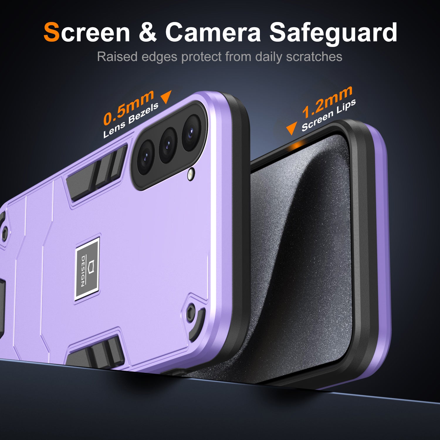 For Samsung Galaxy S23 Case PC+TPU Shockproof Protection Phone Back Cover - Purple