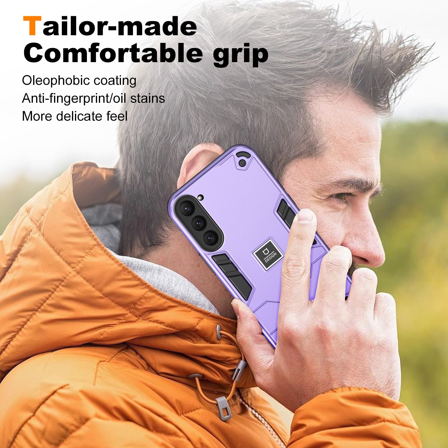 For Samsung Galaxy S23 Case PC+TPU Shockproof Protection Phone Back Cover - Purple