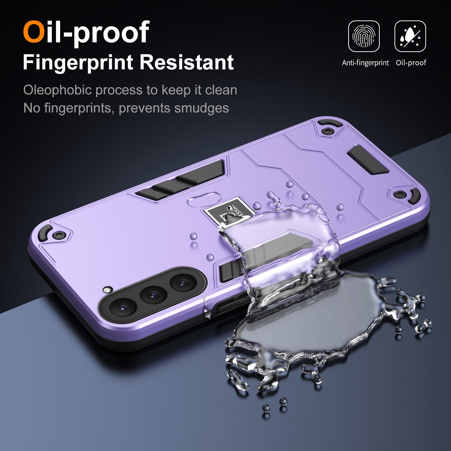 For Samsung Galaxy S23 Case PC+TPU Shockproof Protection Phone Back Cover - Purple