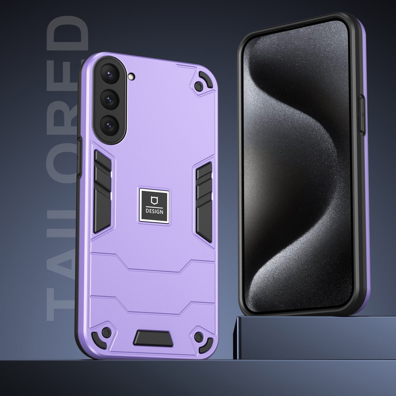 For Samsung Galaxy S23 Case PC+TPU Shockproof Protection Phone Back Cover - Purple