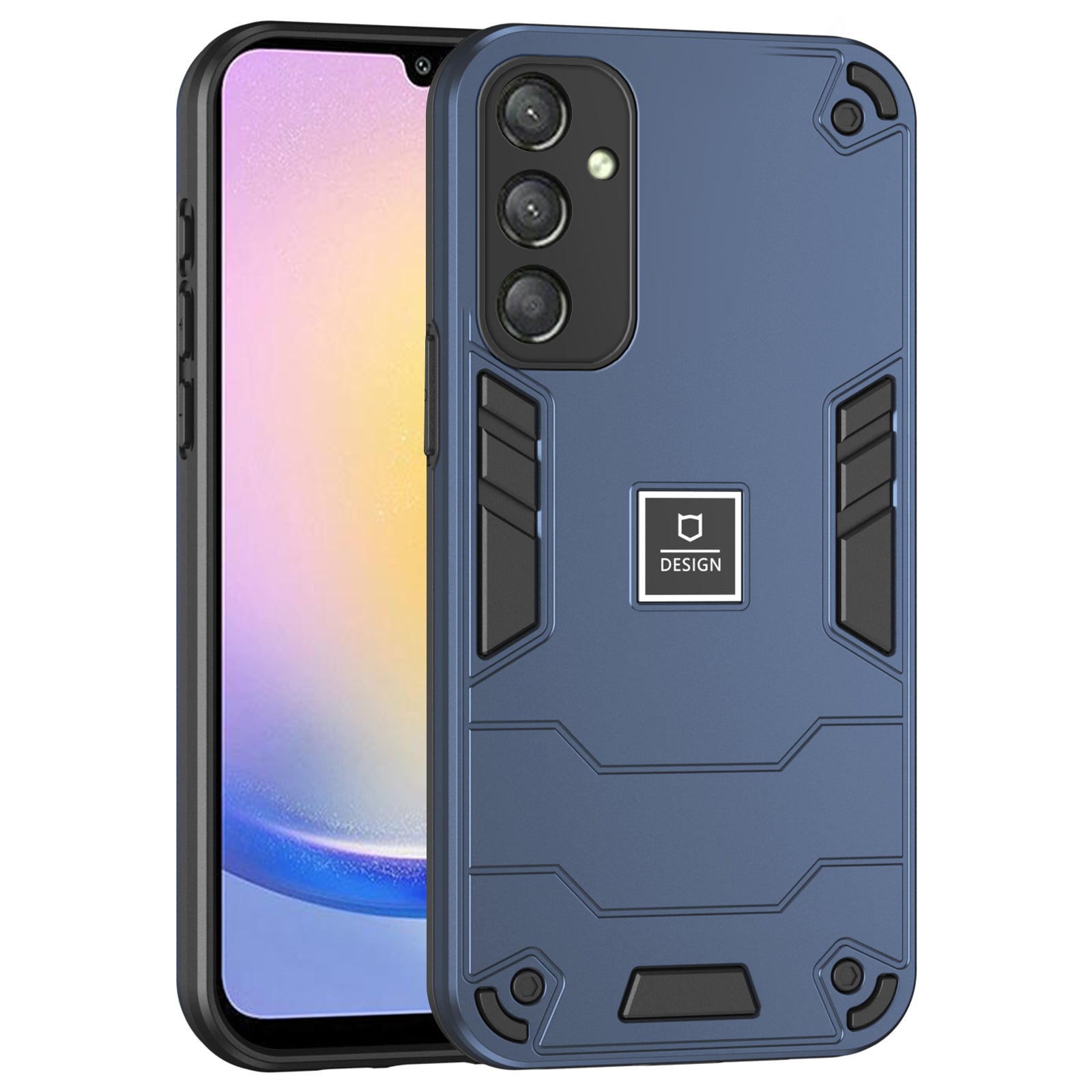 For Samsung Galaxy A25 5G (Global) (161.0 x 76.5 x 8.3mm) Phone Case Shock Absorption TPU Bumper Hard PC Back Hybrid Cover - Black