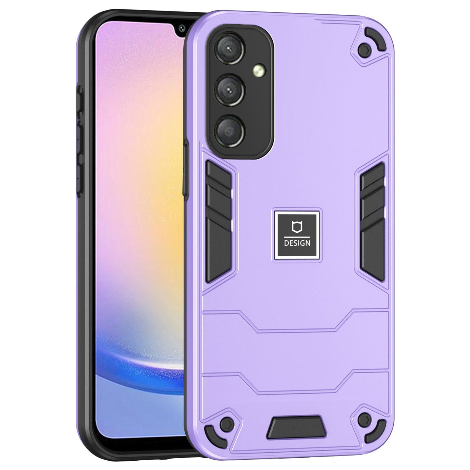 For Samsung Galaxy A25 5G (Global) (161.0 x 76.5 x 8.3mm) Phone Case Shock Absorption TPU Bumper Hard PC Back Hybrid Cover - Black