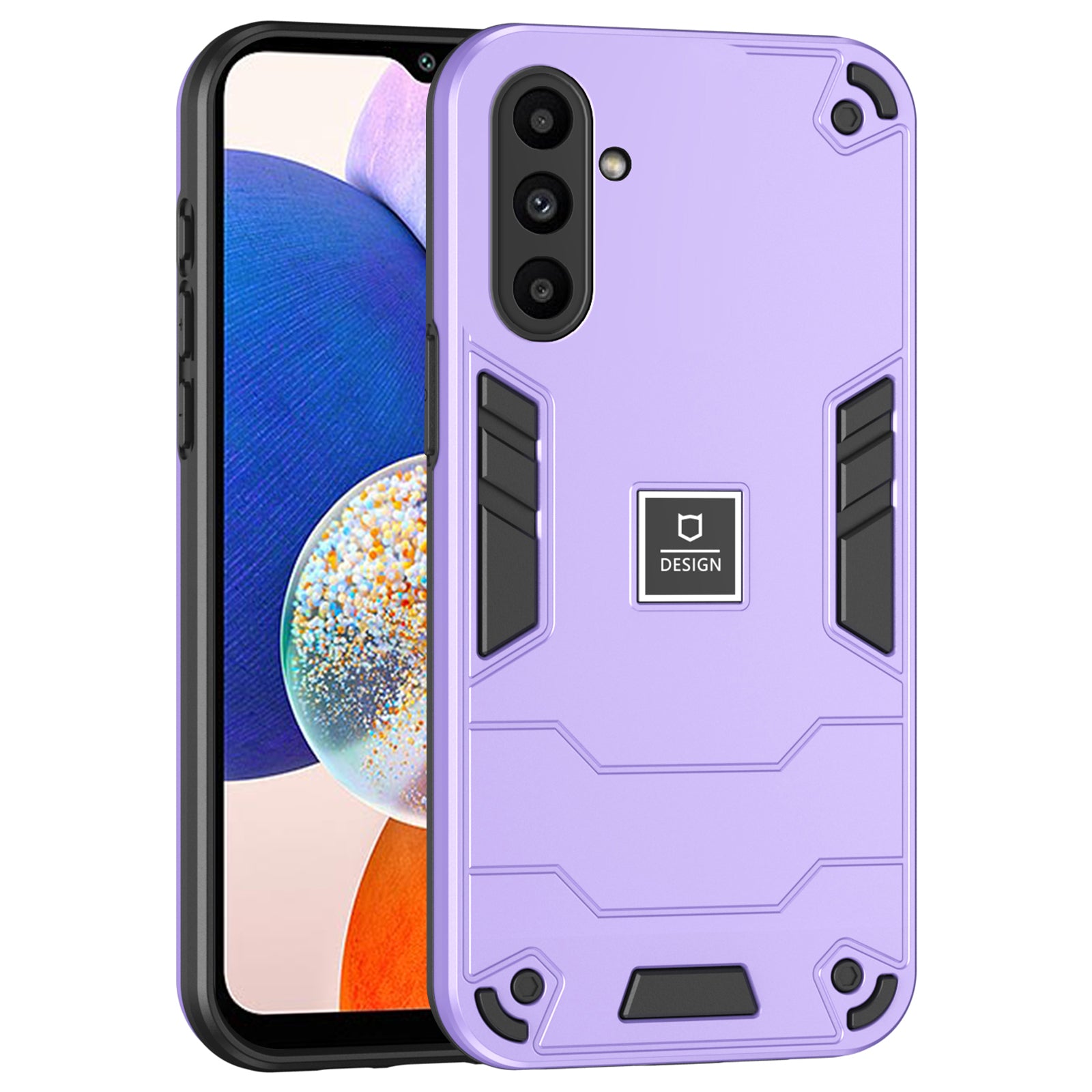 For Samsung Galaxy A14 4G / 5G Phone Case Dual Layer Hybrid Soft TPU Hard PC Cover - Purple