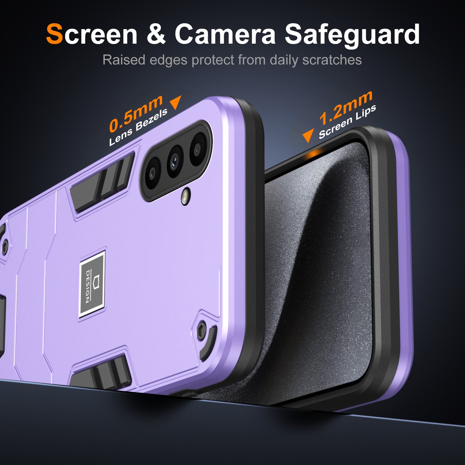 For Samsung Galaxy A14 4G / 5G Phone Case Dual Layer Hybrid Soft TPU Hard PC Cover - Purple
