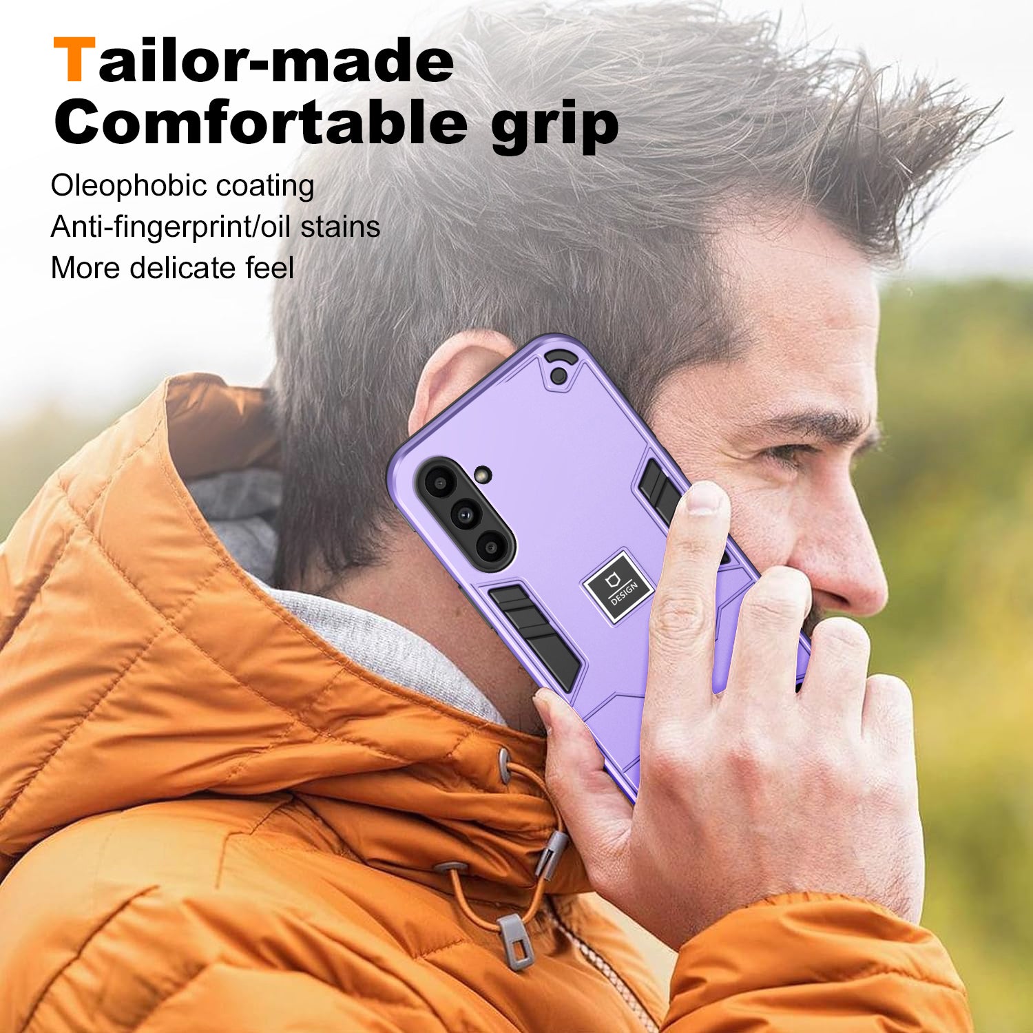 For Samsung Galaxy A14 4G / 5G Phone Case Dual Layer Hybrid Soft TPU Hard PC Cover - Purple