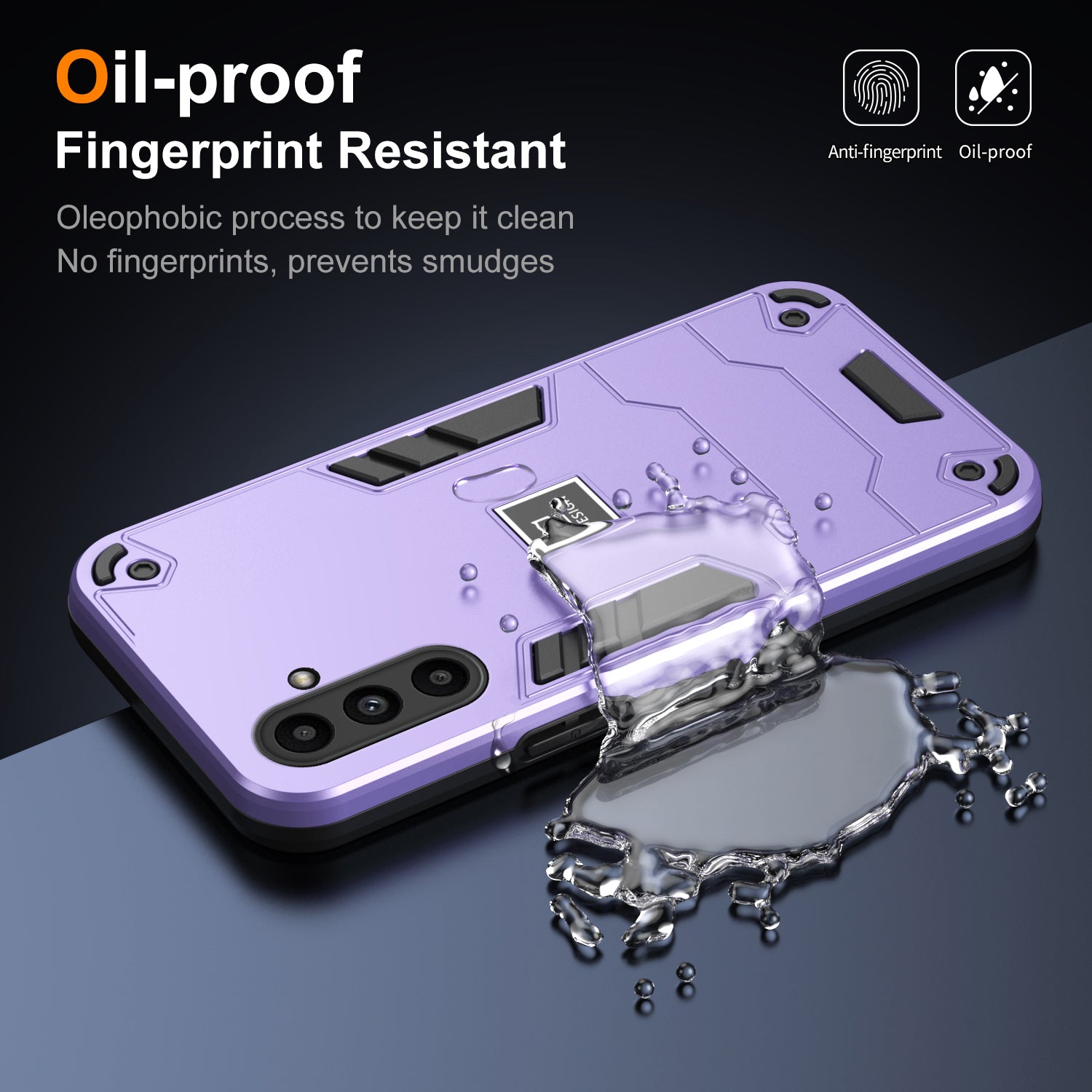 For Samsung Galaxy A14 4G / 5G Phone Case Dual Layer Hybrid Soft TPU Hard PC Cover - Purple