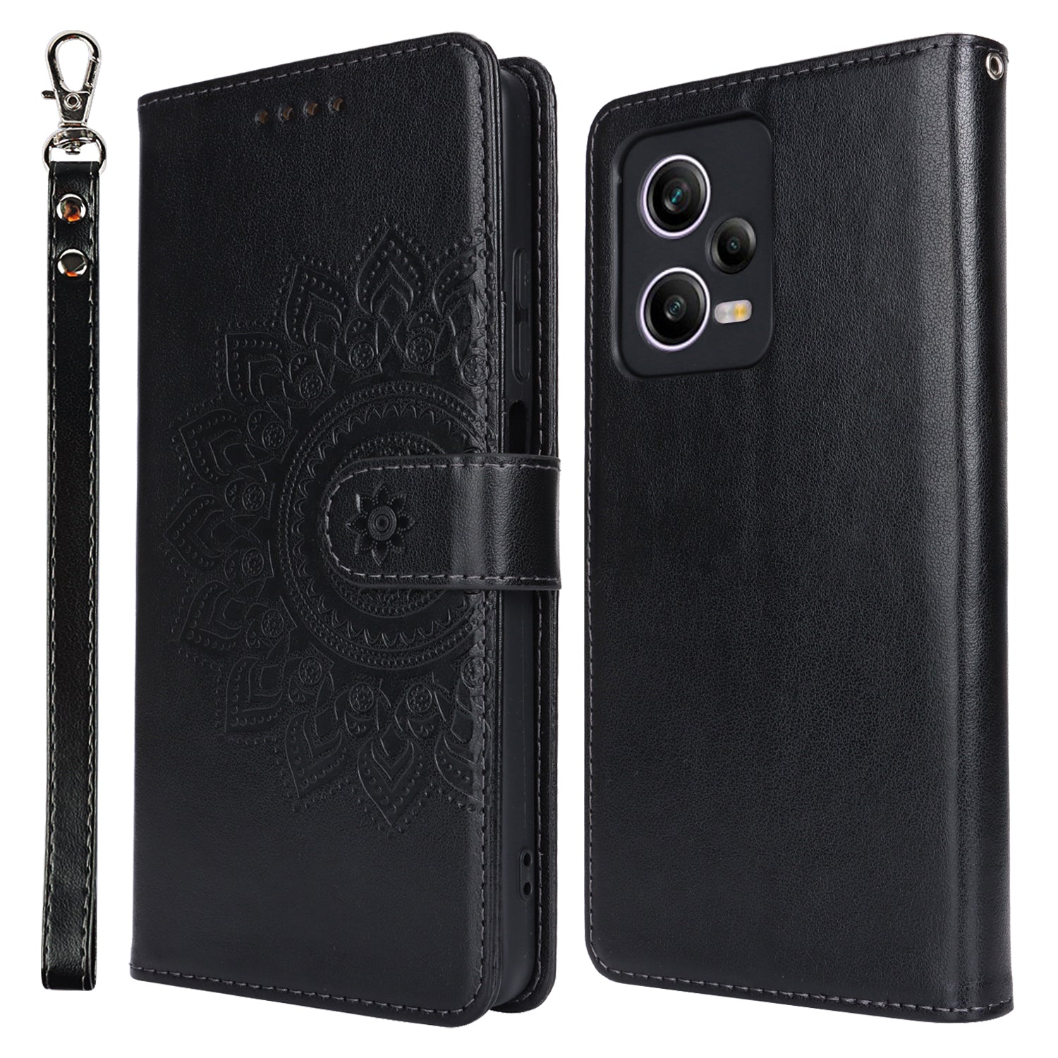 For Xiaomi Redmi Note 12 Pro 5G / Redmi Note 12 Pro Speed 5G /  Poco X5 Pro 5G Cover R61 Texture Leather Stand Case - Black
