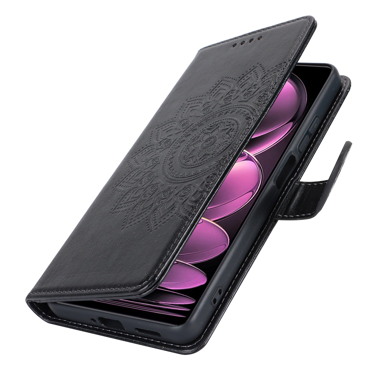 For Xiaomi Redmi Note 12 Pro 5G / Redmi Note 12 Pro Speed 5G /  Poco X5 Pro 5G Cover R61 Texture Leather Stand Case - Black
