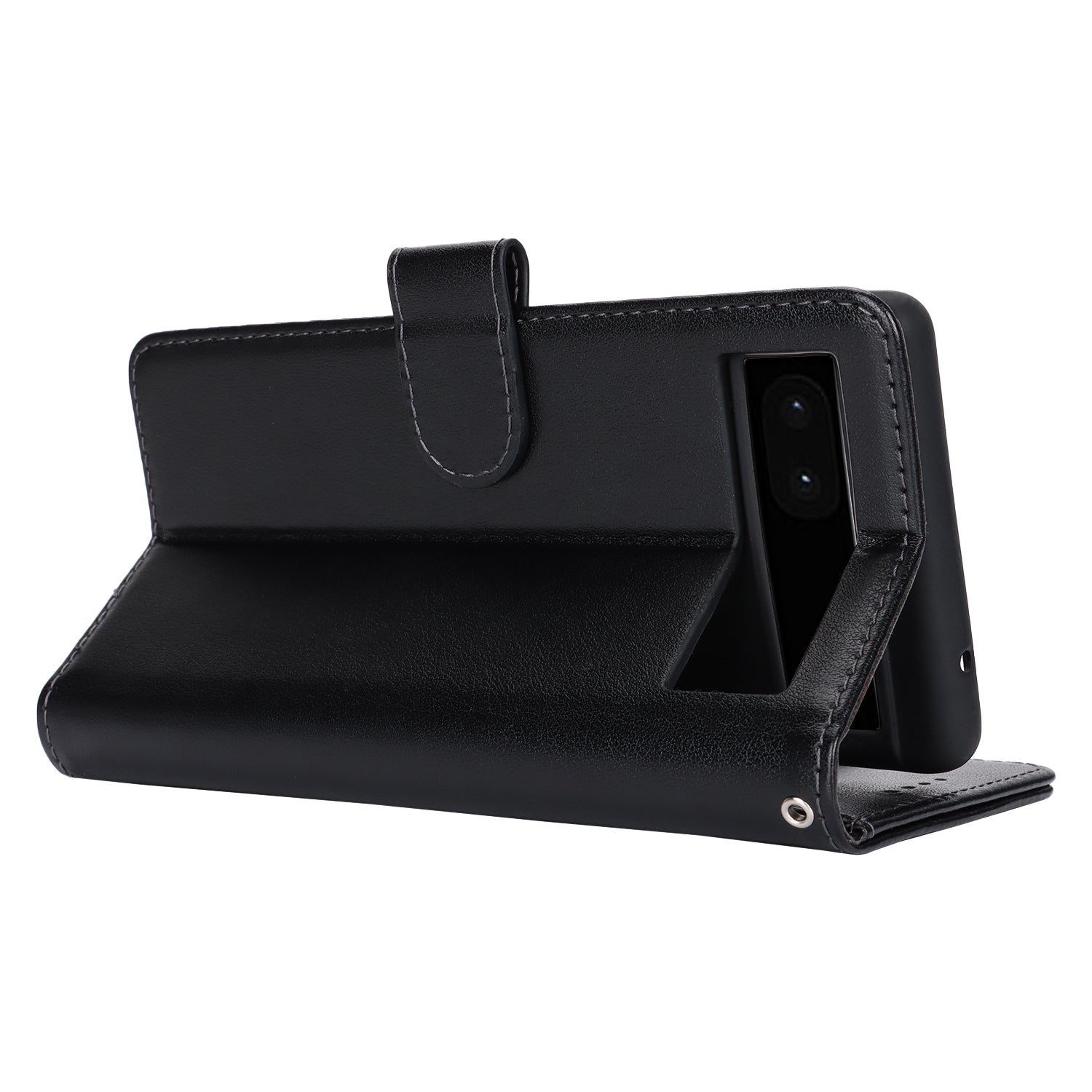 For Google Pixel 6a Case R61 Texture PU Leather Phone Wallet Cover with Print Design - Black