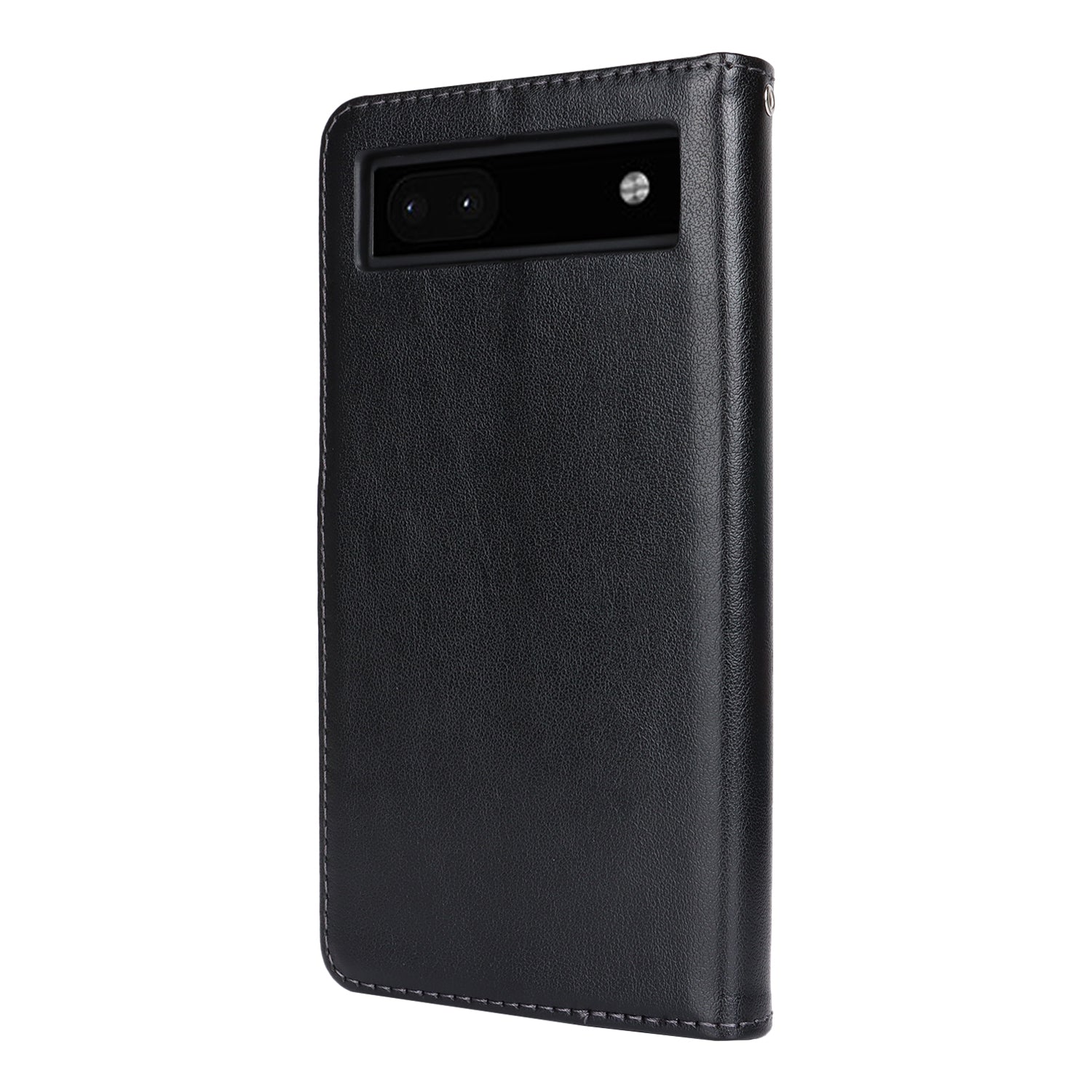 For Google Pixel 6a Case R61 Texture PU Leather Phone Wallet Cover with Print Design - Black