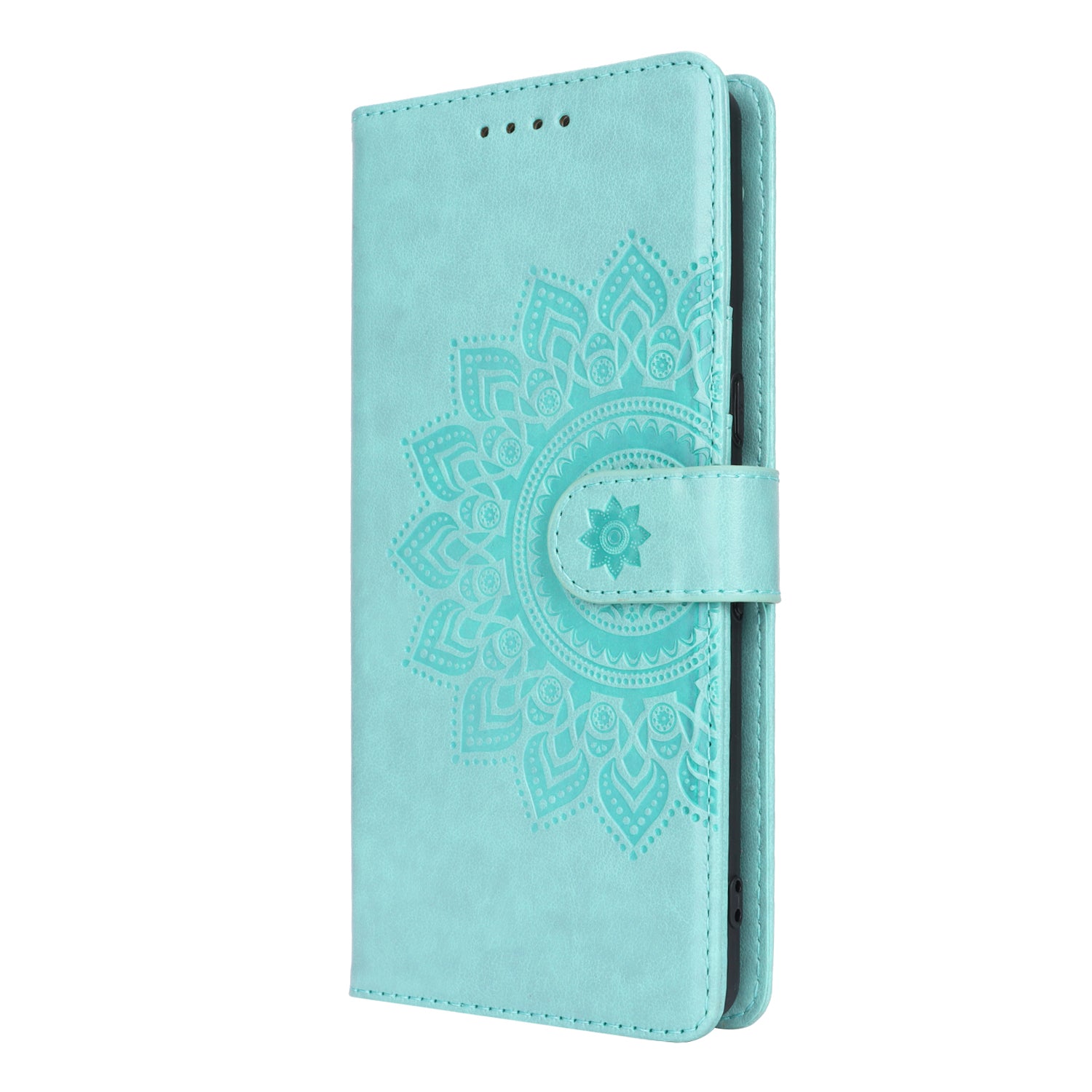 For Google Pixel 7 Pro 5G Leather Cover Shockproof R61 Texture Stand Wallet Case with Hand Strap - Light Green