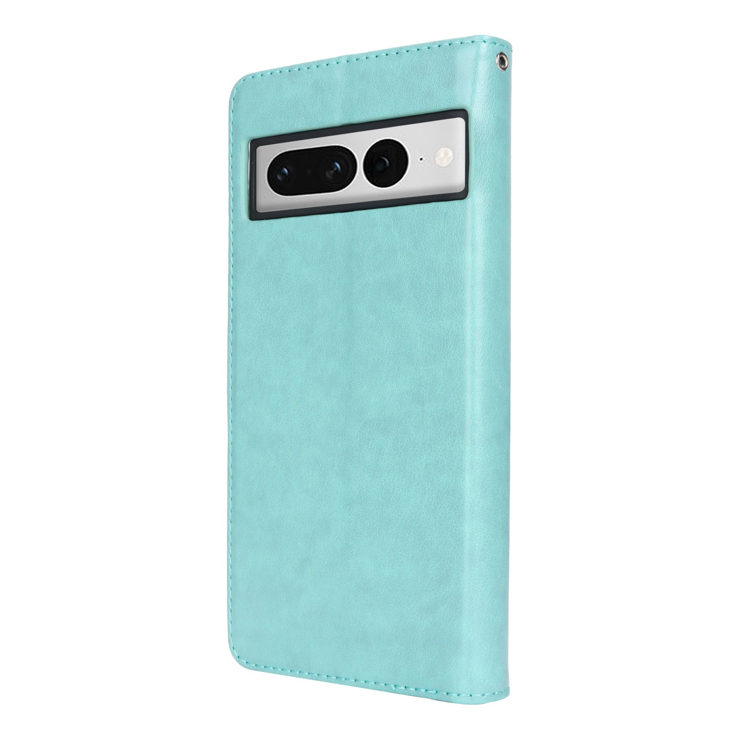 For Google Pixel 7 Pro 5G Leather Cover Shockproof R61 Texture Stand Wallet Case with Hand Strap - Light Green